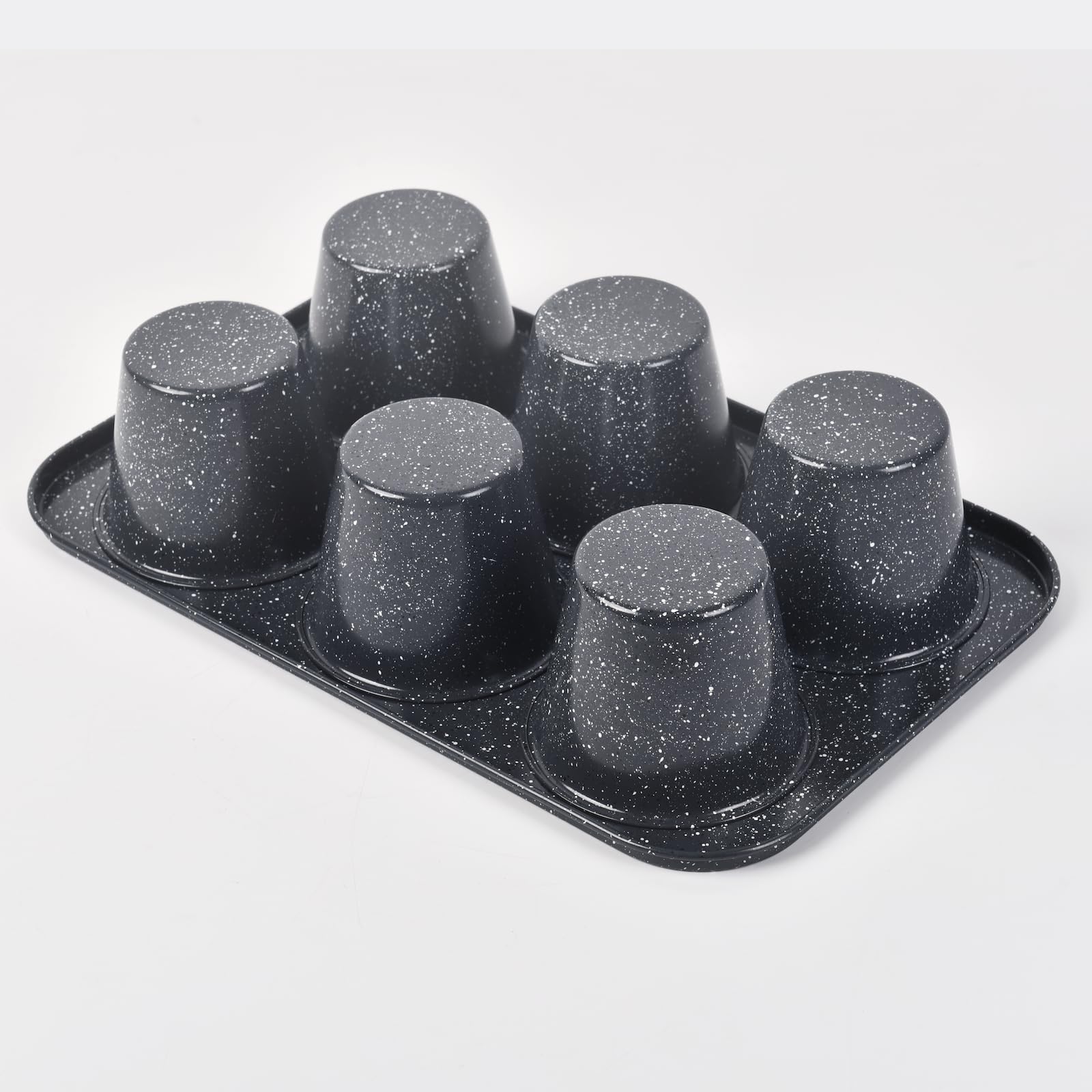 Moldes de acero inoxidable – Bandeja antiadherente de 6 cavidades para hornear, tamaño jumbo para magdalenas de primera calidad, cupcakes caseros, panes, tartas de queso, profesional para