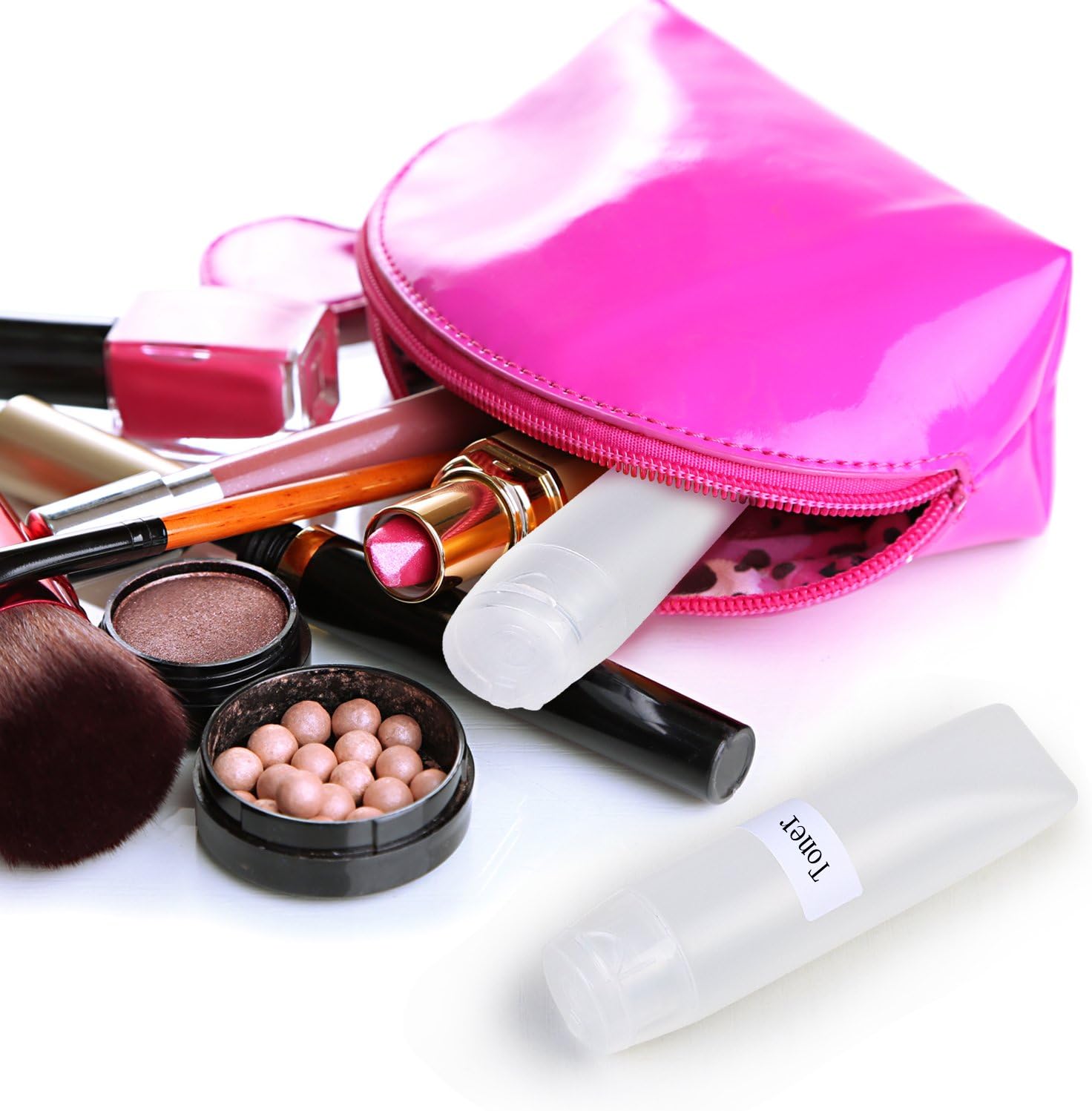 MEZOOM 10 Pcs 30ml/1oz Travel Bottles Plastic Squeeze Bottle Refillable Cosmetic Containers with Flip Caps For Shampoo Conditioner Lotion Toiletries : Beauty & Personal Care