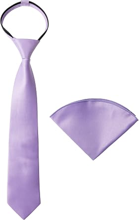 Spring Notion Boys Satin Zipper Necktie and Handkerchief Set