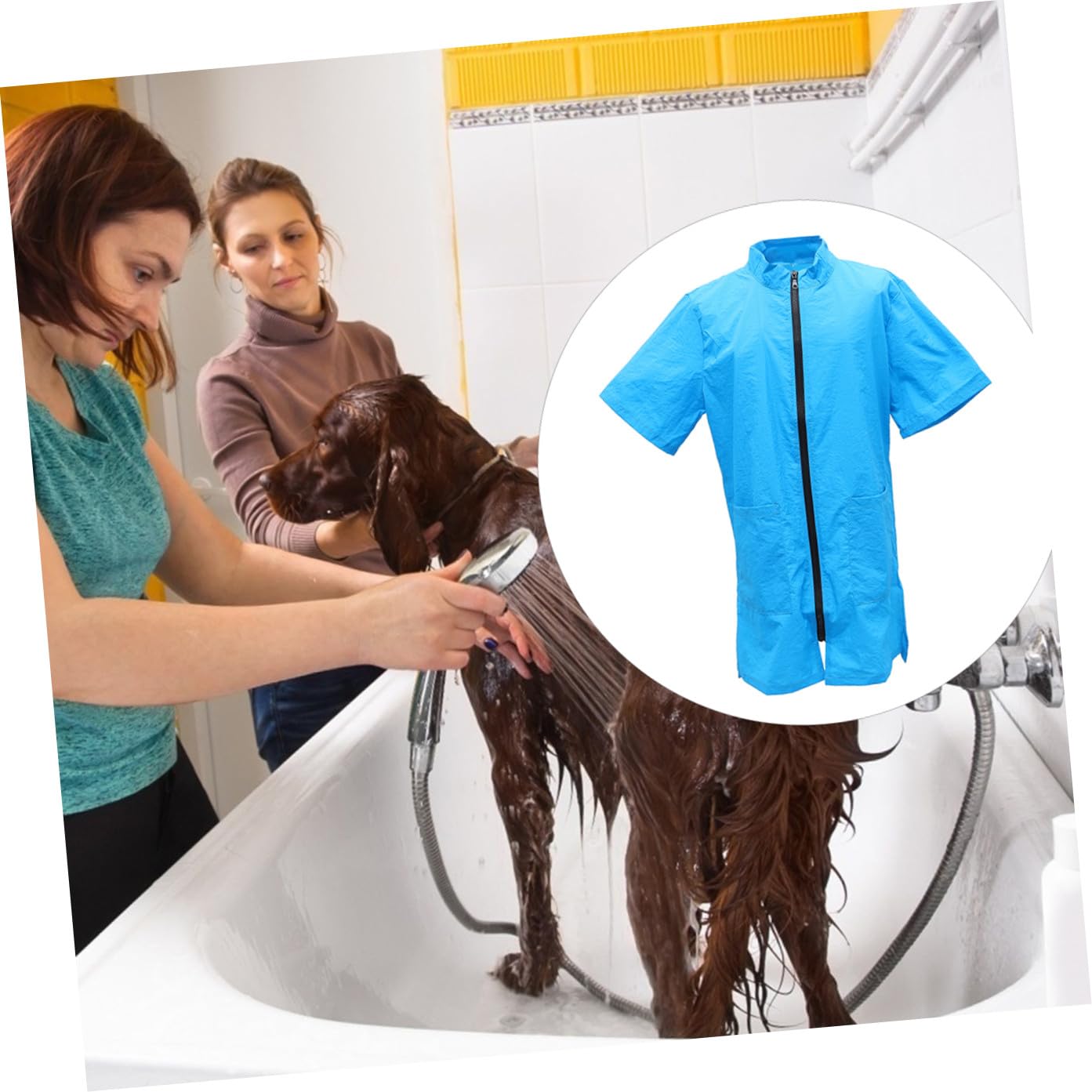 Toddmomy Tablier Uniforme de Travail Confortable en Nylon Bleu pour Cosmétologue Imperméable Protection Anti-humidité pour Animaux de Compagnie Adapté Salon de Toilettage