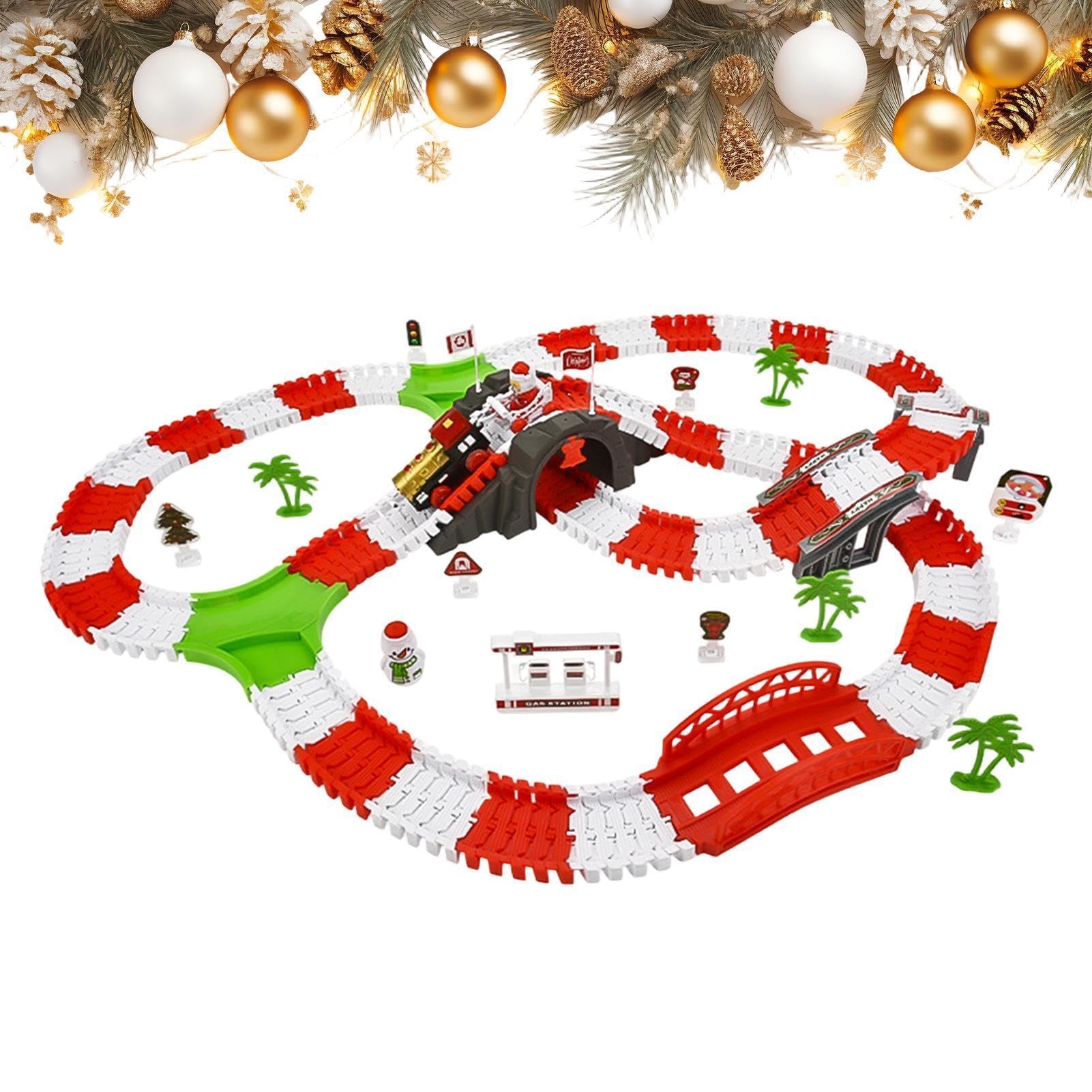 Set Pista Macchinine Playset Veicolo Elettrico da Montare per Natale
