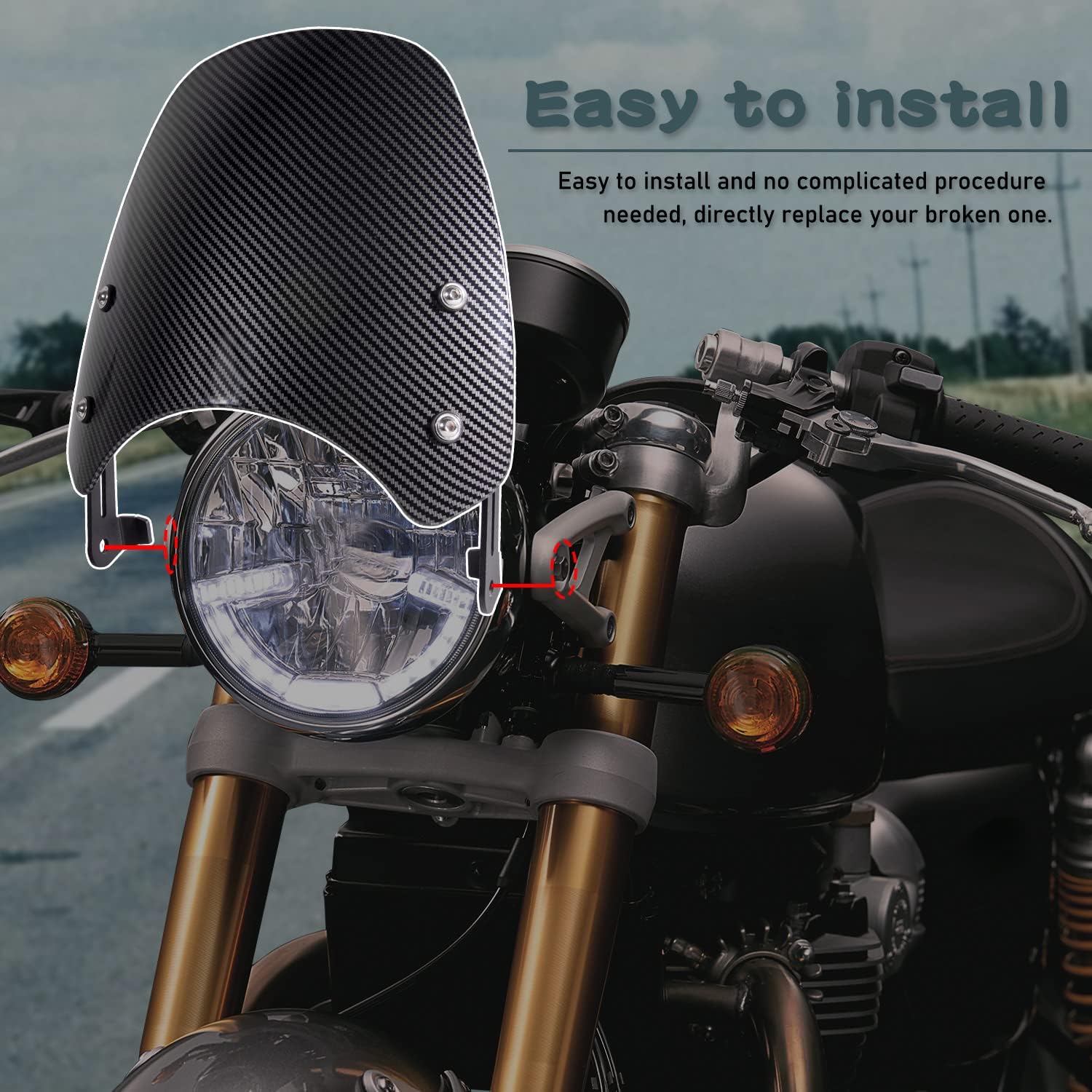 Motorcycle Windscreen Windshield Air Flow Wind Deflectors Compatible with Triu-mph Speed Twin 1200 Accessories 2019 2020 (Smoke)