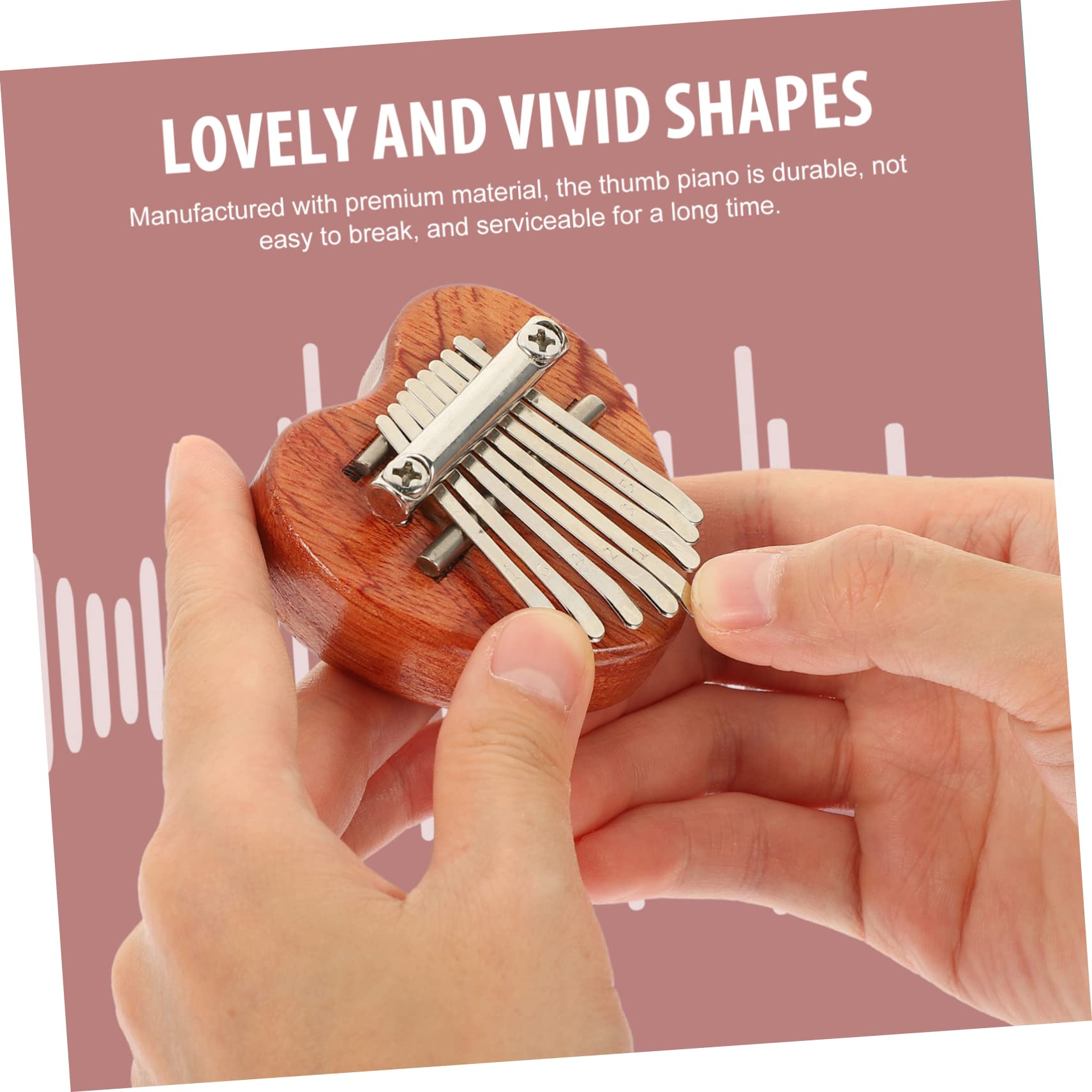 NULYLU Handmade Wooden Thumb Piano 3pcs Set Easy to Carry Mini Kalimba for Beginners Music Lovers Random