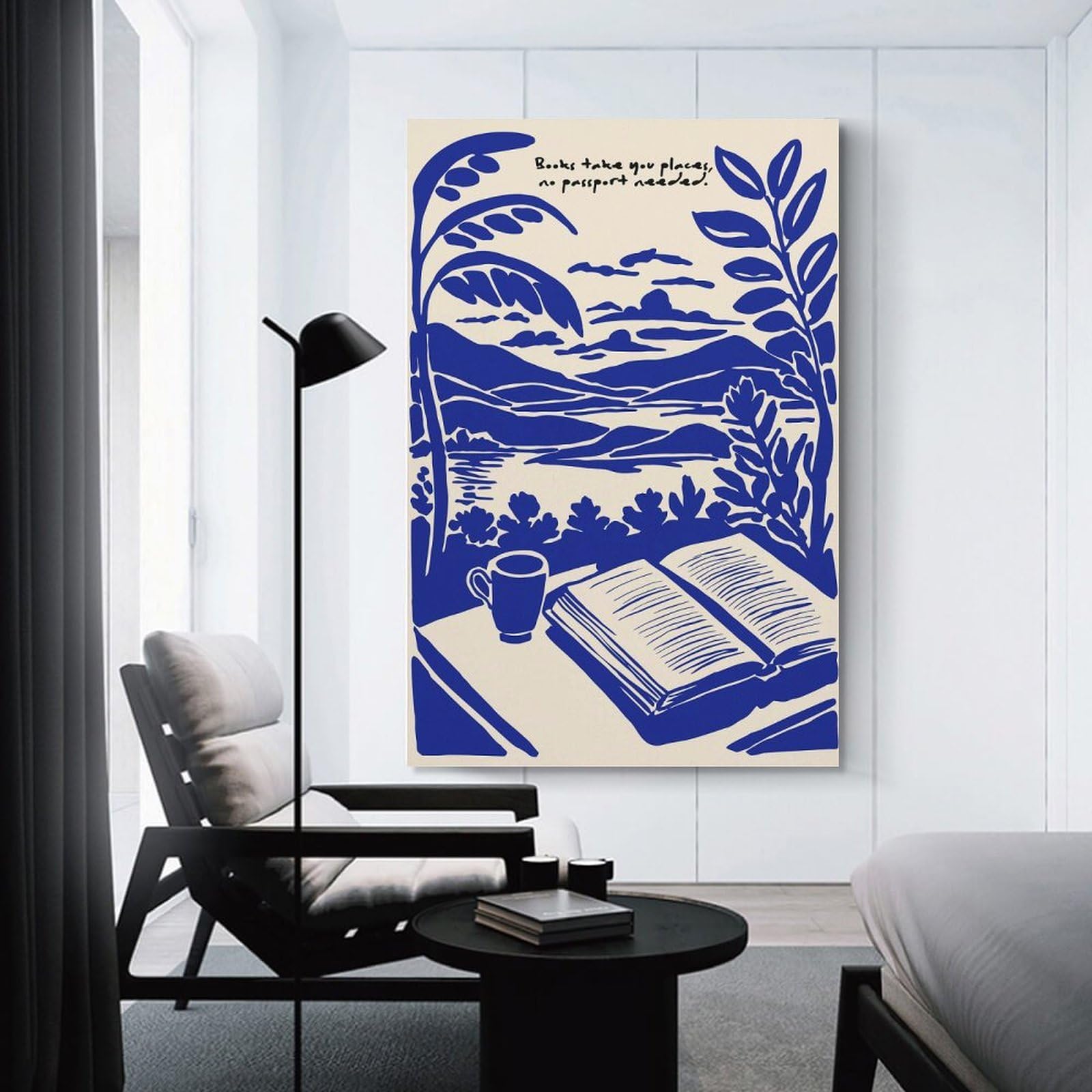 Junmoney Open Book with A Scenic View Canvas Wall Decor 12x18inch(30x45cm), for Lounge, Bedroom Or Personal Spaces, A Wall Art Gift for Fresh Interiors