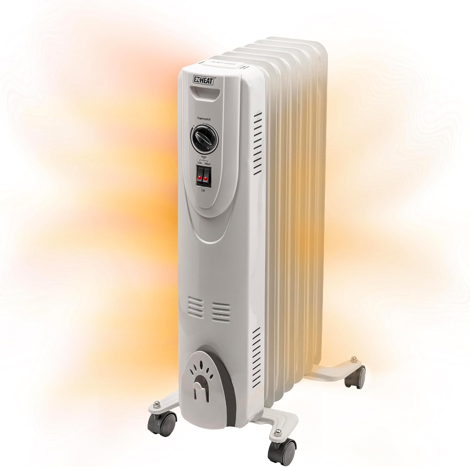 Oil-Filled Radiant Radiator Space Heater, Never Refill, Adjustable Thermostat, Tip-Over Switch & Overheat Protection System, MTDR-06WC