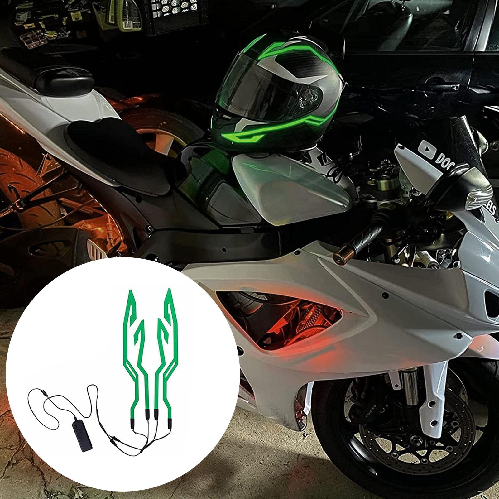 luz LED para casco moto, con 3 modos, adhesivo 3 modos, adhesivo para cascos bicicleta y motocicleta