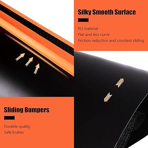 Miniatura 2 de KRIXAM Tabla deslizante para entrenar para principiantes y profesionales, tabla deslizante de ejercicio de 4.6 pies con 2 juegos de zapatos y botines