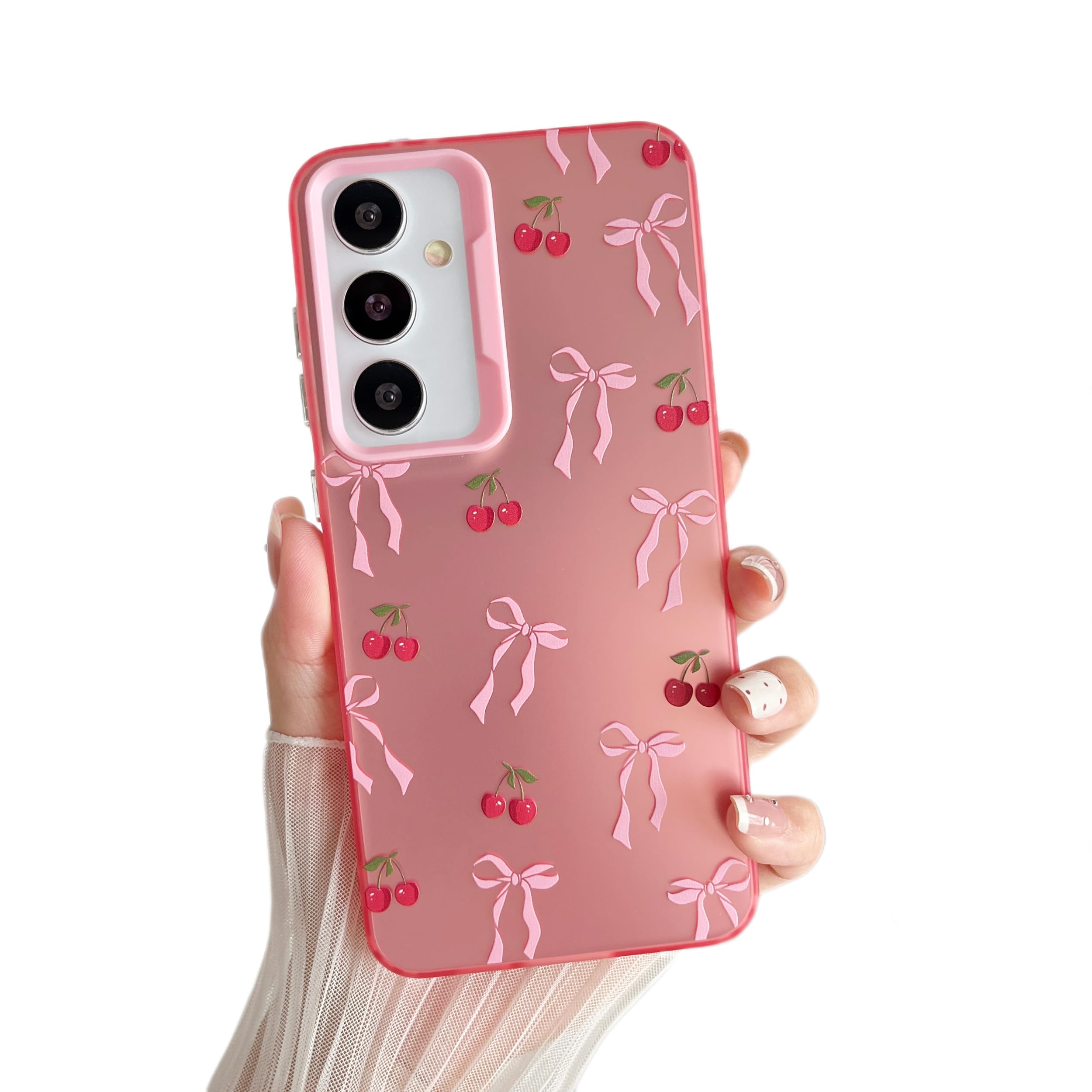 ZTOFERA for Samsung Galaxy A16 4G/5G Case,Cute Pink Ribbon Bow Tie Aesthetic Phone Case,Trendy Slim Hard IMD Shockproof Protective Bumper Phone Cover