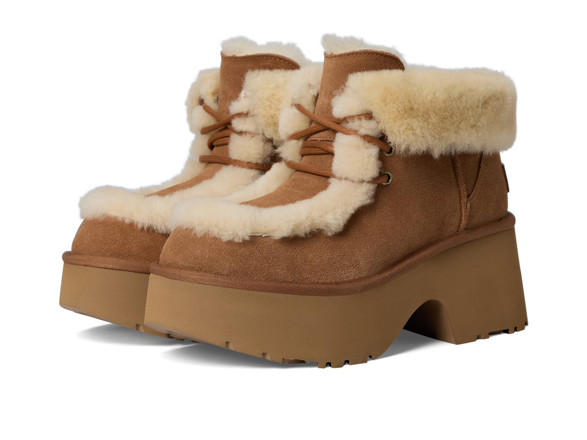 Ugg Para Mujer. 1171532 Botines De Piel Honour MarróN (38), 3 A 5Cm, Cordones, Casual-image