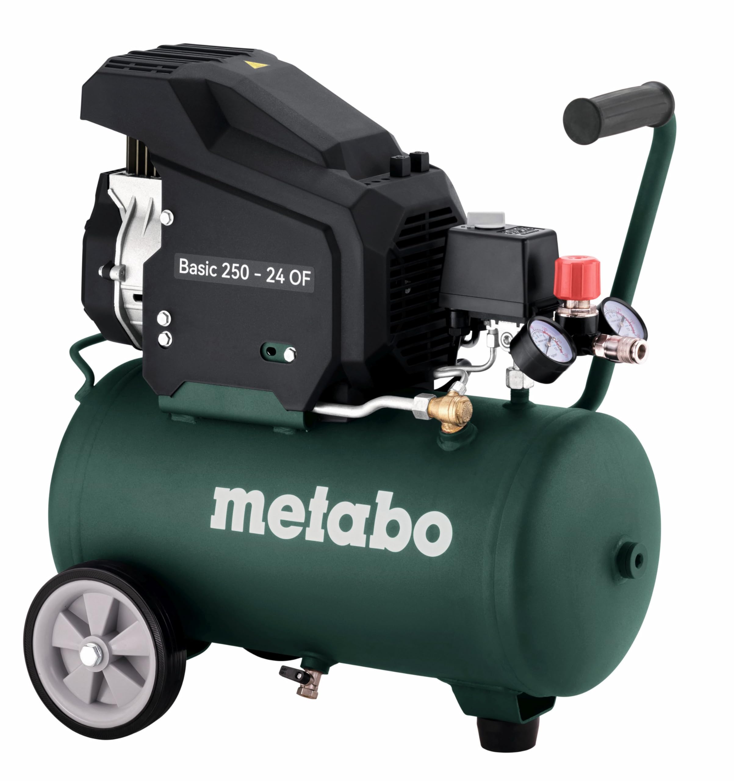 Metabo Basic 601523000 sprężarka 250-24 W (z uniwersalnym szybkozłączem, zabezpieczeniem przed przeciążeniem, smarowana olejem sprężarka tłokowa, akcesoria warsztatowe)