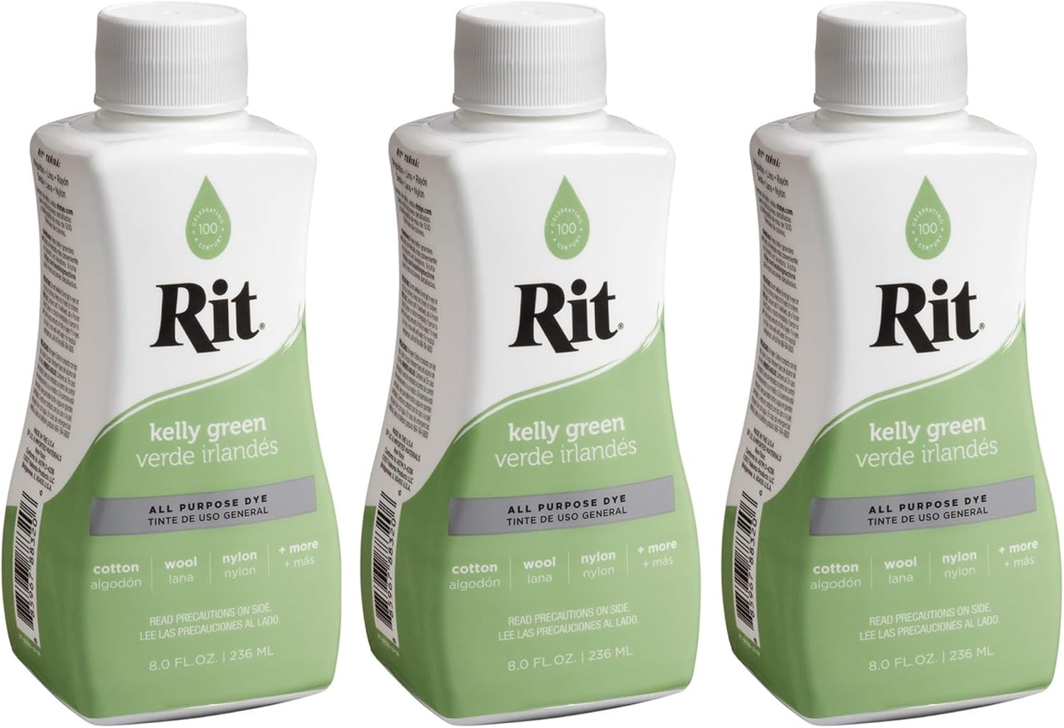 Rit Dye Liquid 8 Ounces Kelly Green 8-32 (3-Pack)