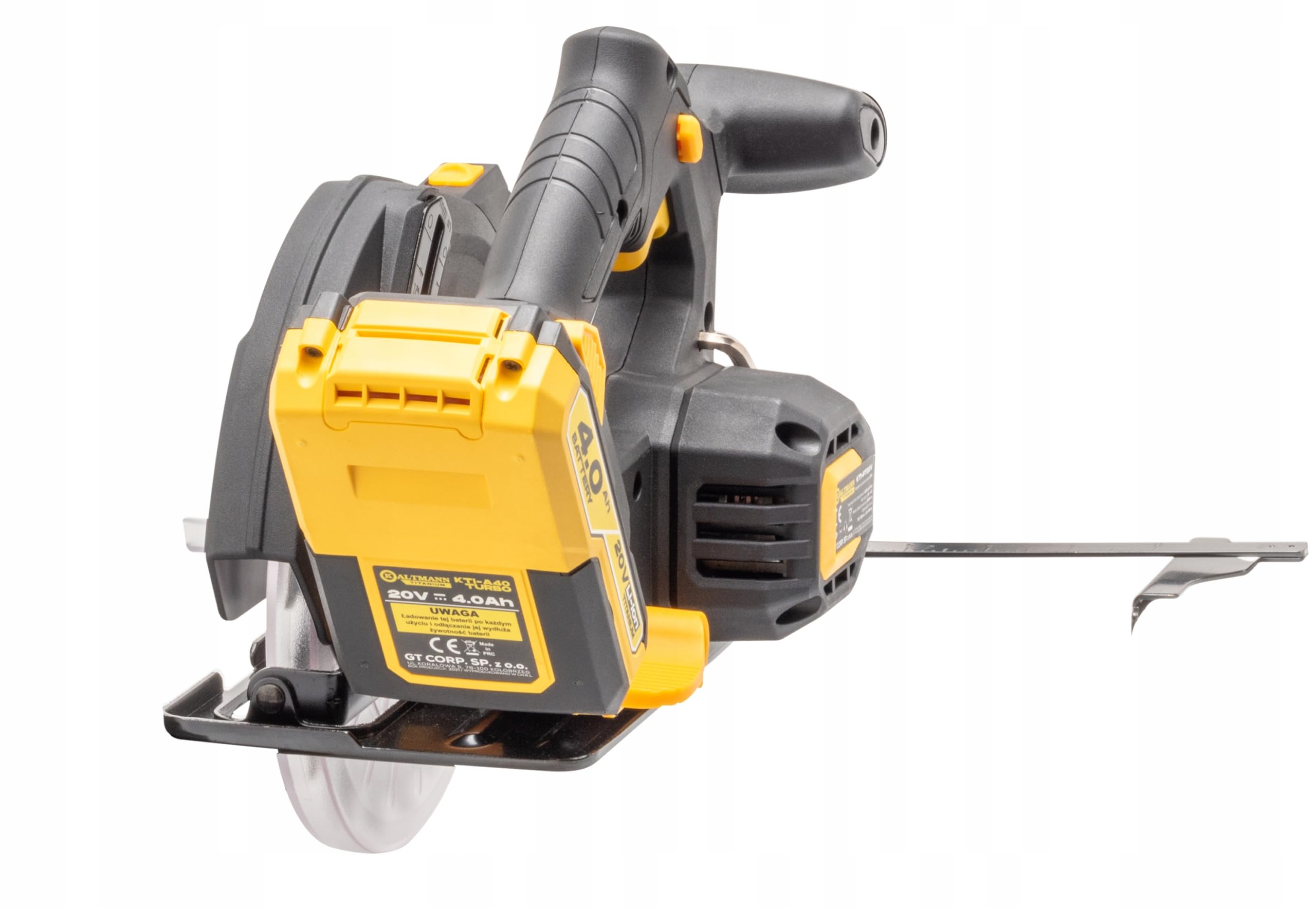 Pilarka tarczowa Kaltmann TITANIUM KTI-PTA20V | 20V | 4300 obr/min | Tarcza 165 mm | Wskaźnik laserowy | Głębokość cięcia 55 mm | Body – bez akumulatora i ładowarki