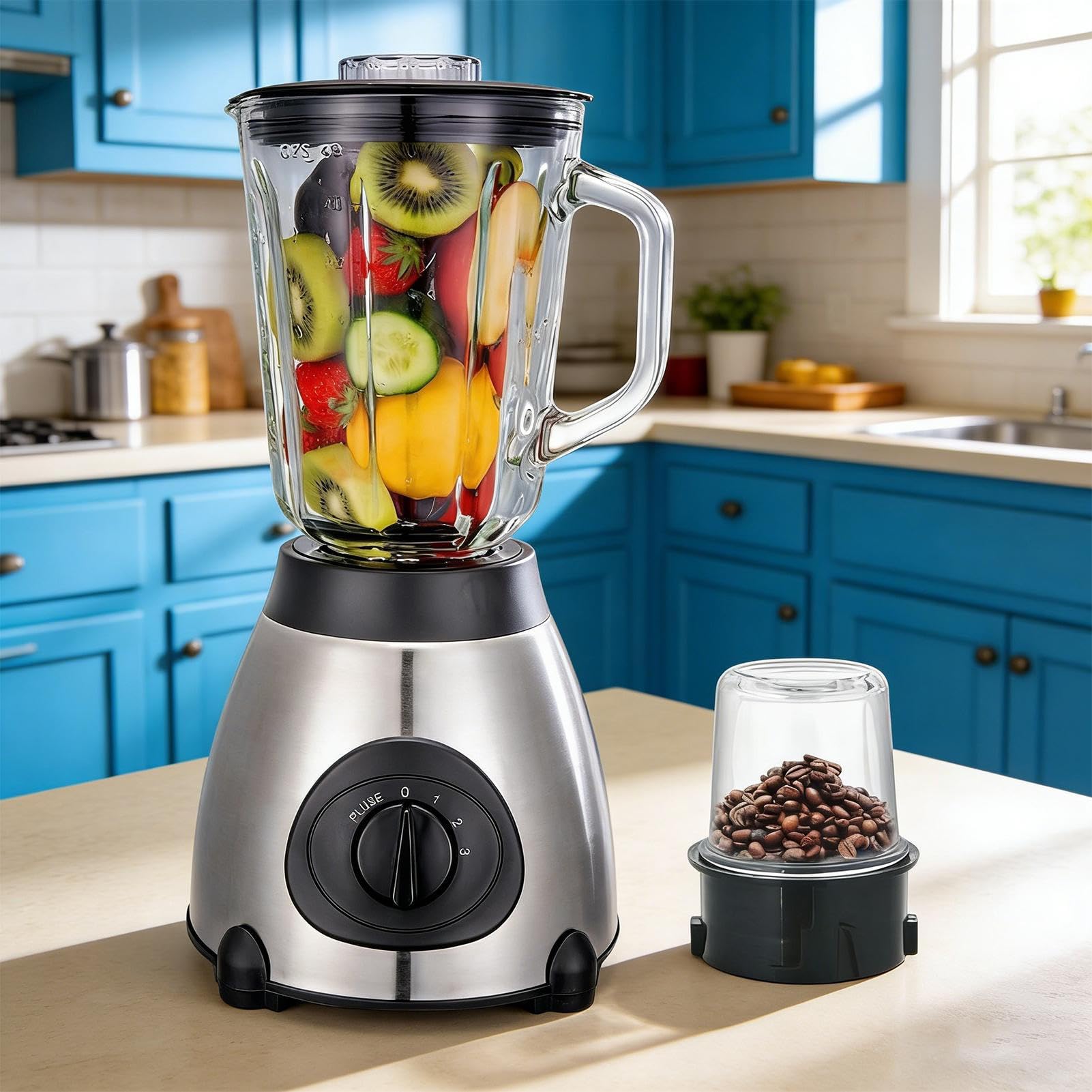 Frullatore per frullati - Dispositivo di preparazione di condimento con coperchio rimovibile in , per alimenti e frullati | Per la casa, e tutta la