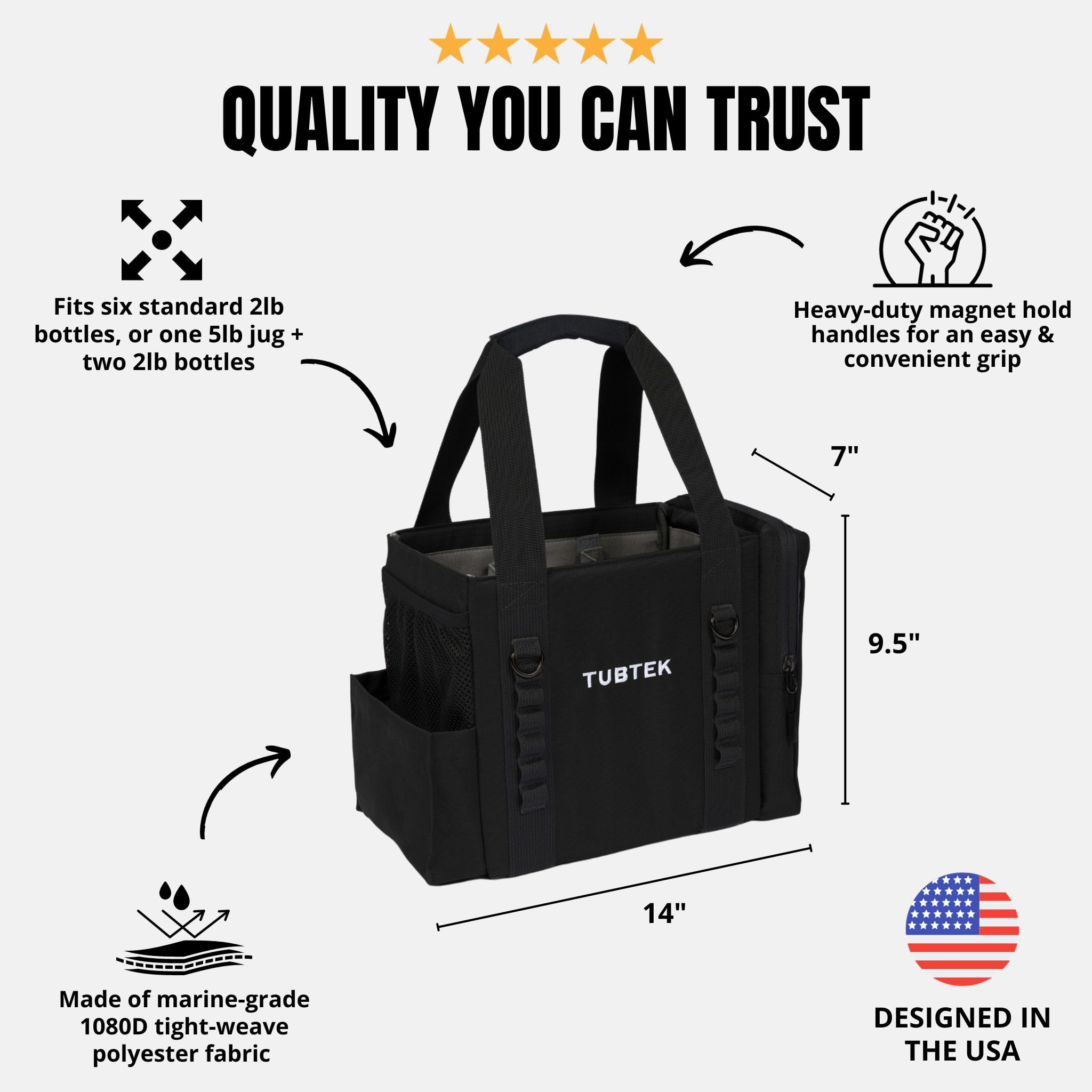 Bolsa de productos químicos para bañera de hidromasaje (negro) | Almacenamiento de bañera de hidromasaje para todos tus productos químicos y accesorios de bañera de hidromasaje | Sostiene todas las 4