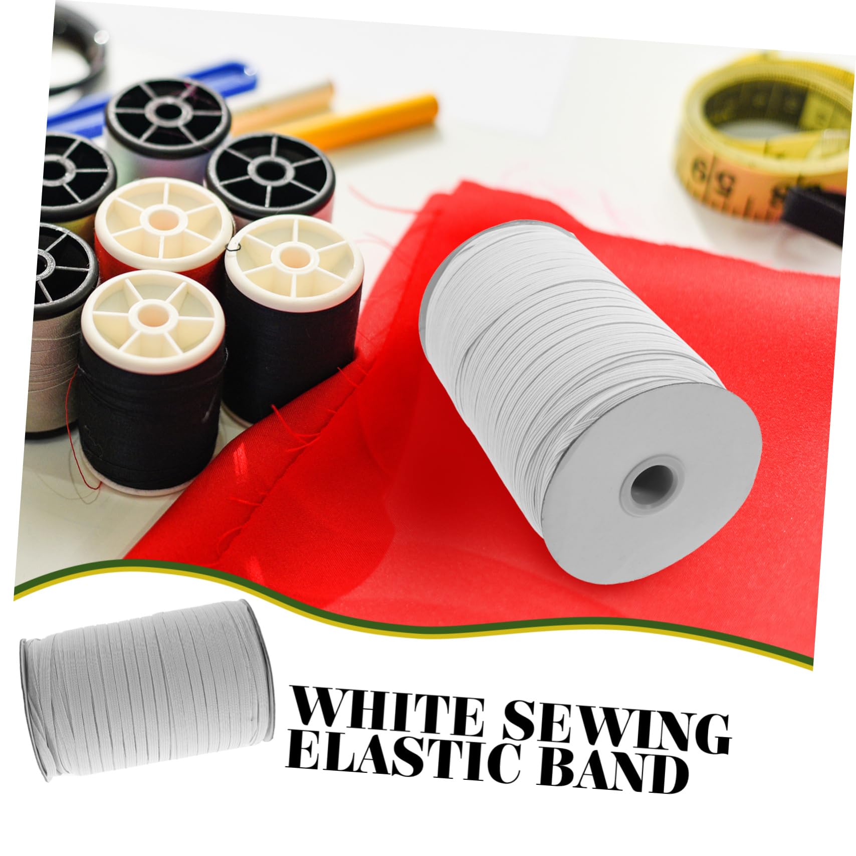 Banda Elástica para Coser de Color Claro de 6mm, 1 Rollo de 180 M