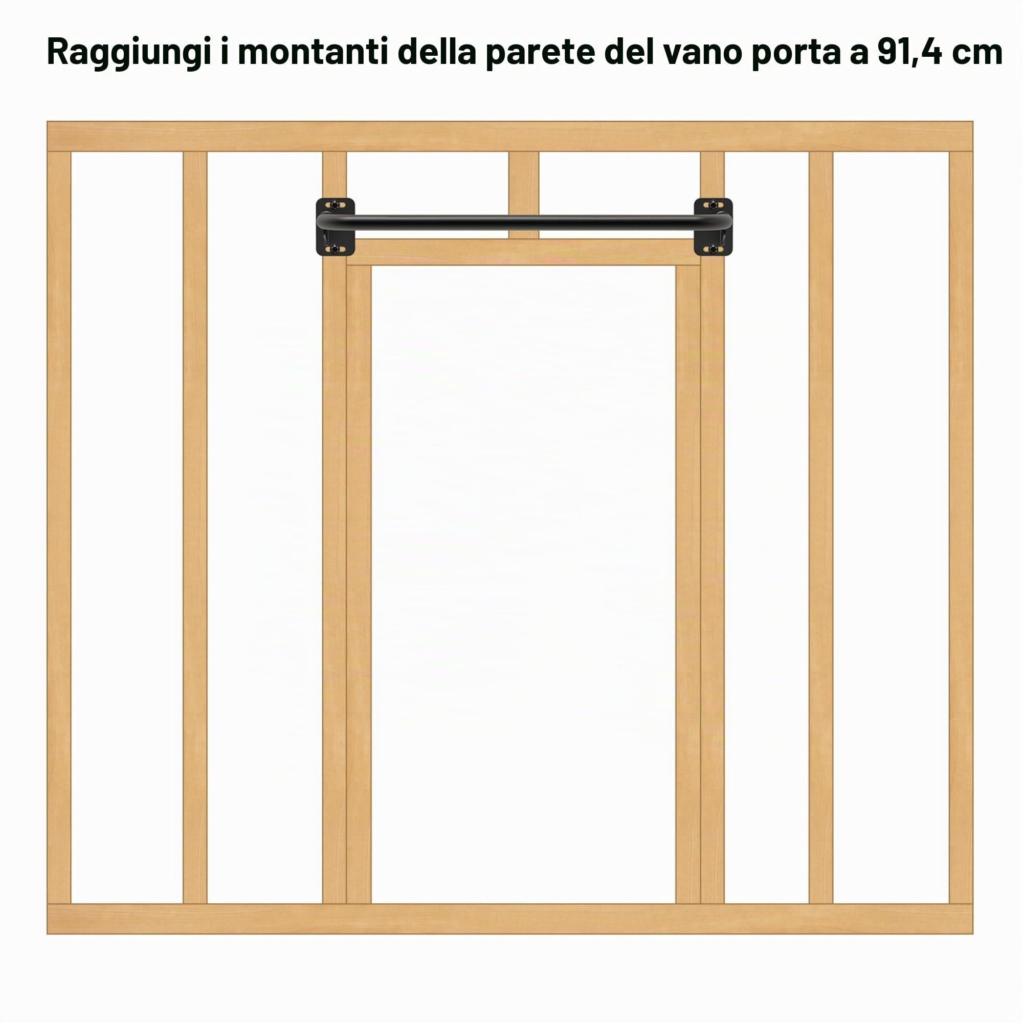 SELEWARE Barra per Trazioni da Parete, Barra per Trazioni Resistente, per Trazioni, Barra per Trazioni con Ganci a Fascia di Resistenza, Supporta Fino a 440 lbs