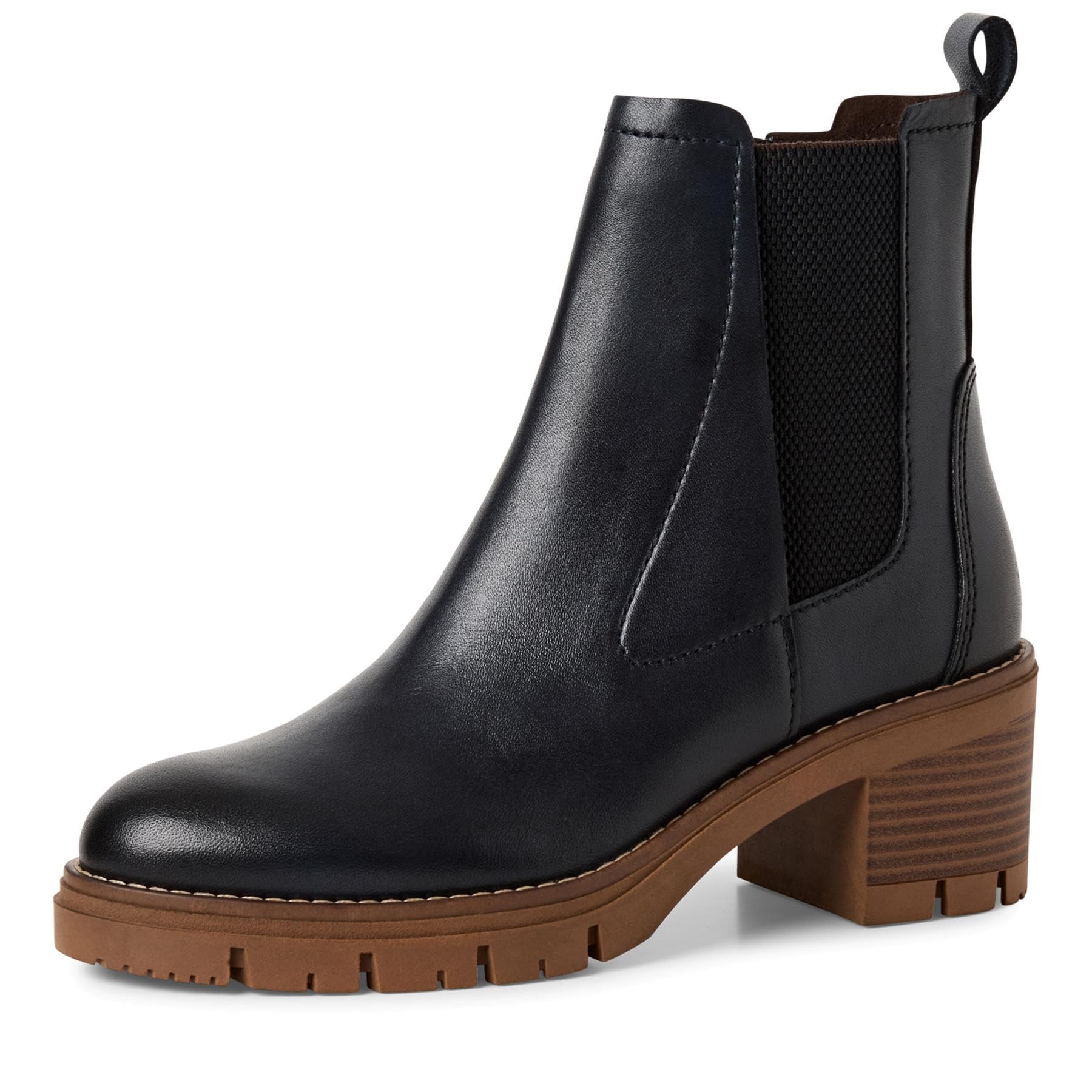 MARCO TOZZI Damen Chelsea Boots aus Leder mit Plateau