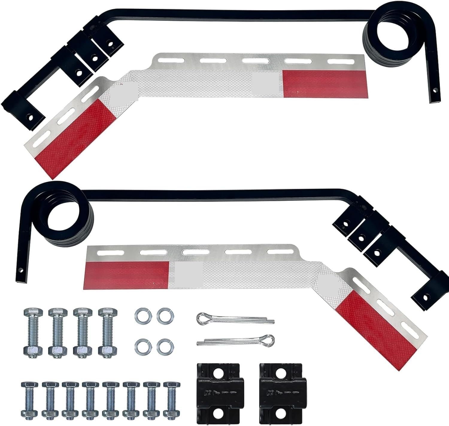 Practical 2-Piece Inclined Mudguard with Reflective Tape Bracket Set, Suitable for Semi-Trailer Trucks