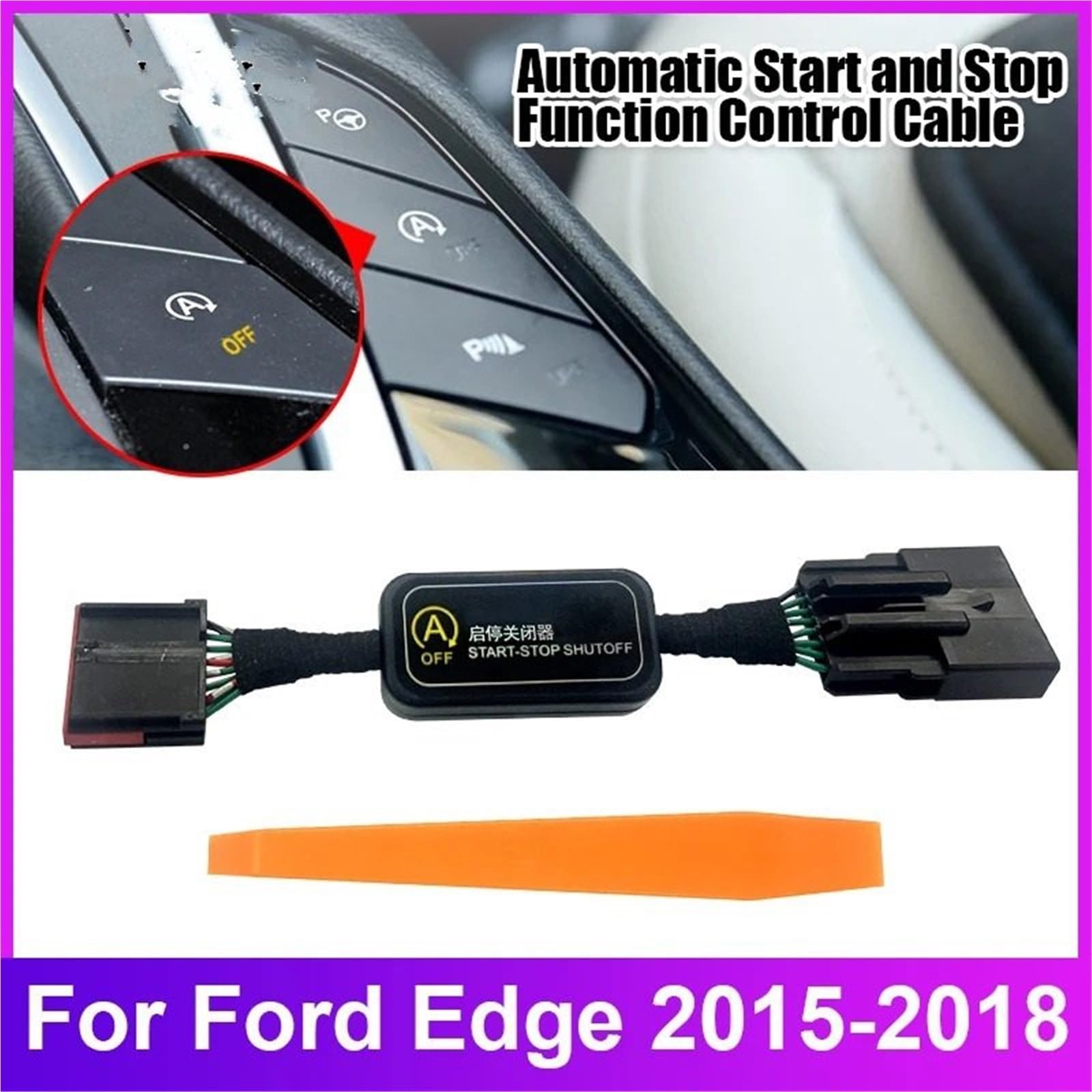 Pasuje do Ford Edge 2015 2016 2017 2018 Samochód Automatyczny System Zatrzymania Startu Silnika Wyłącz Urządzenie Kontrolne Czujnik Wtyczki Wyłącznik zapłonu samochodu