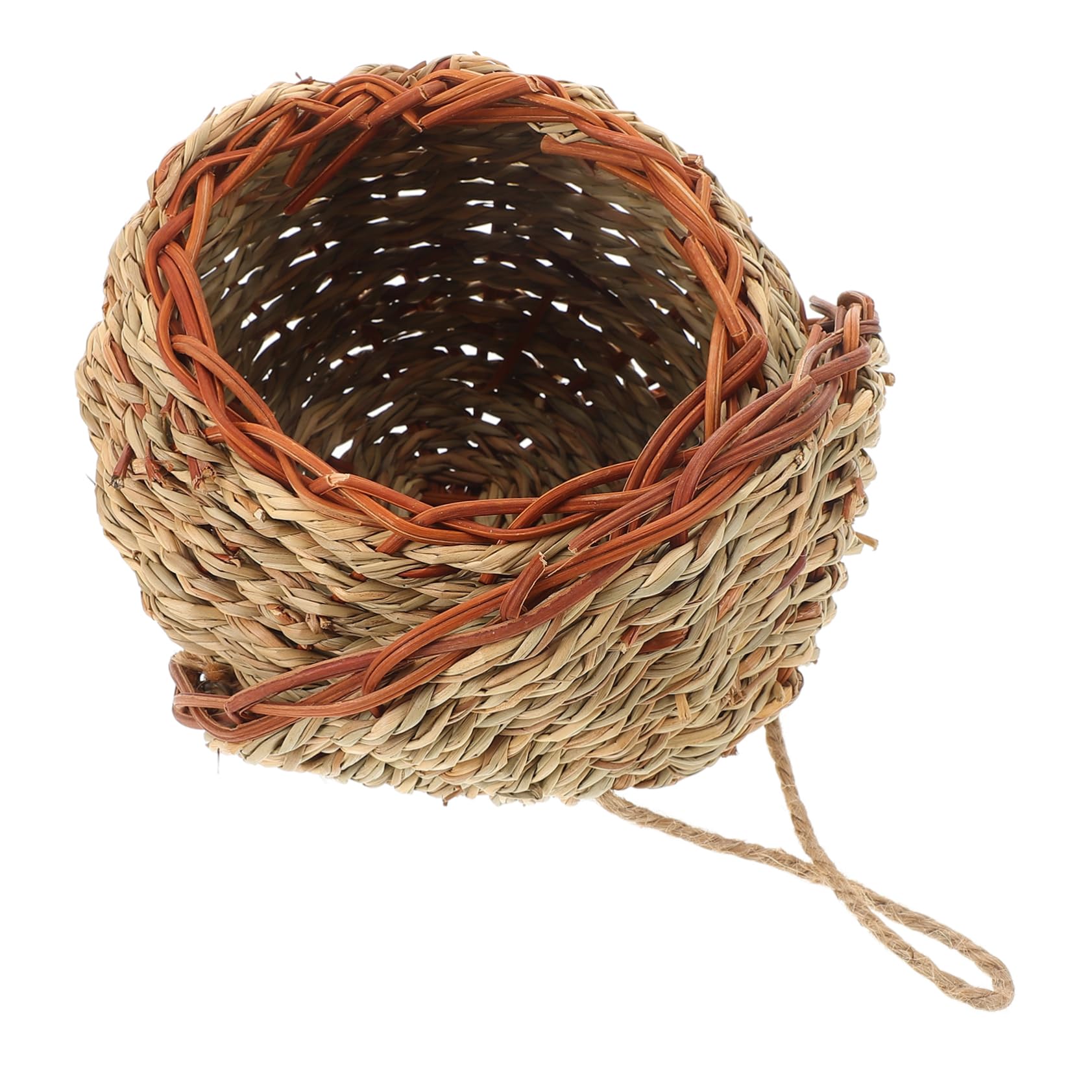 Toddmomy Handwoven Straw Nest for Small Pets Artificial Hanging Bird Nest for Parakeets and Budgerigar Natural Straw Material Cozy Home for Birds and Furry Animals