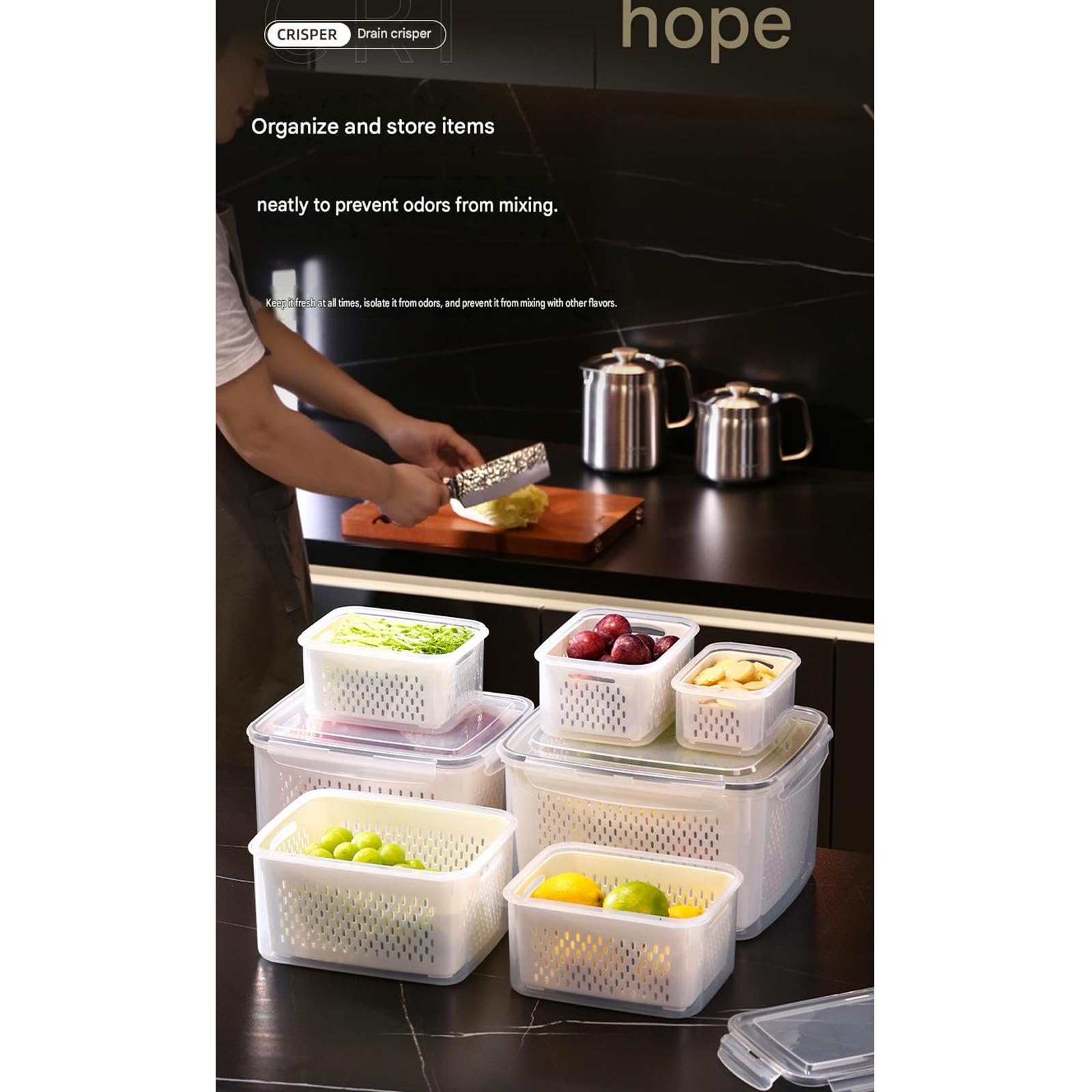 Generico Contenitori per Frutta e Verdura Contenitori impilabili, Bundle7