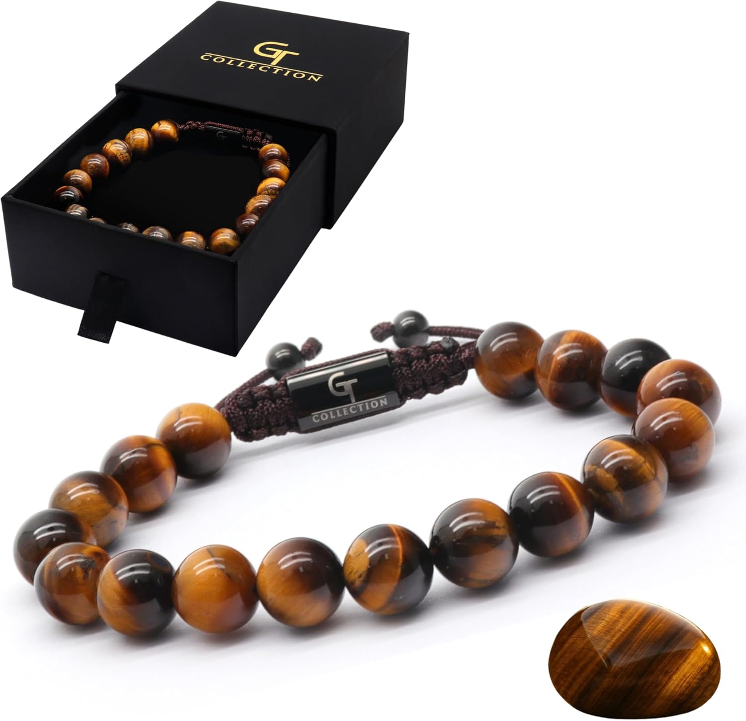 GT collection Bracelet for Men, Adjustable Beaded Bracelet