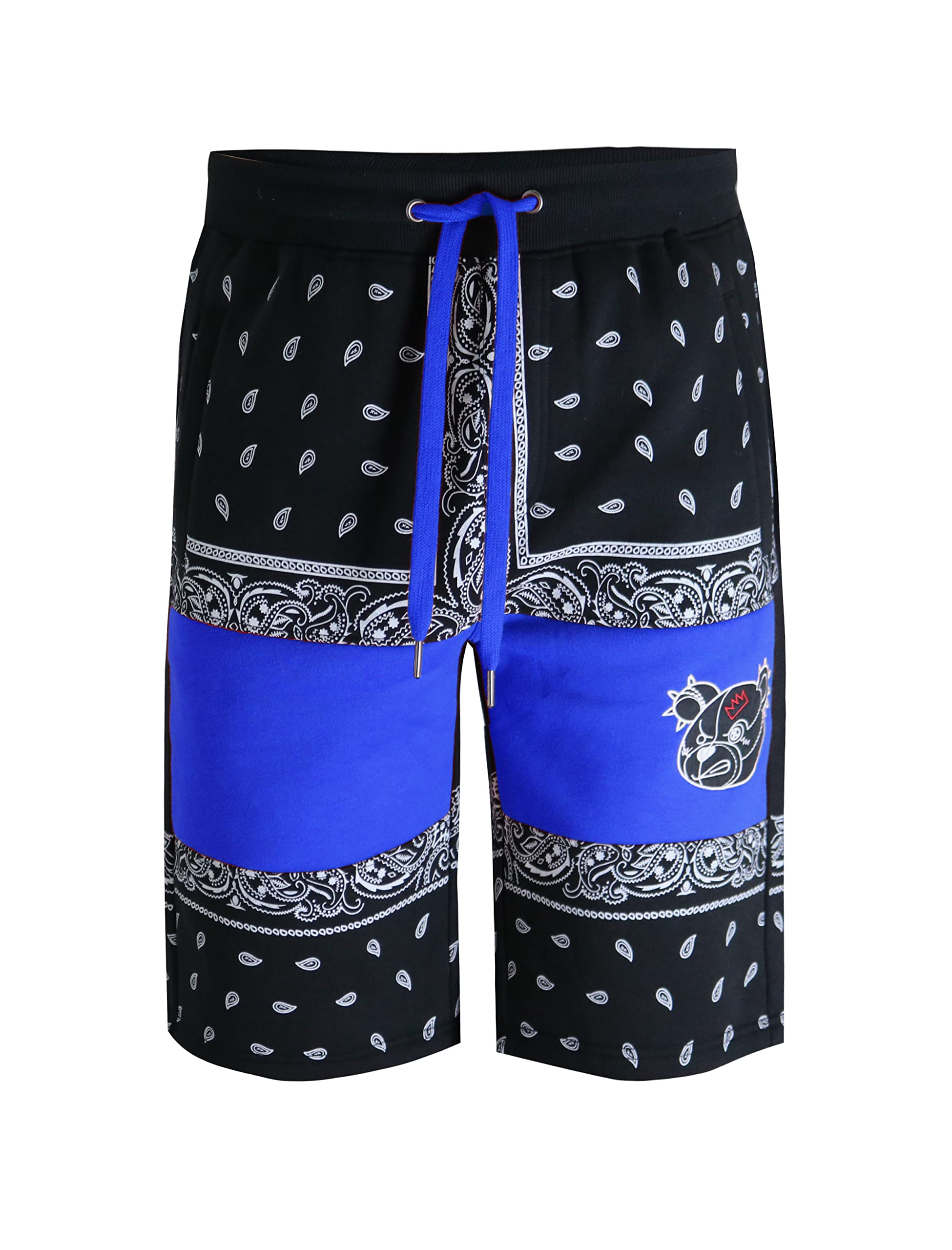 SCREENSHOT Mens Hip Hop Premium Classic Fit Urban Fleece Shorts - Street Fashion SweatShorts Ribbed Wasteband with Drawstring