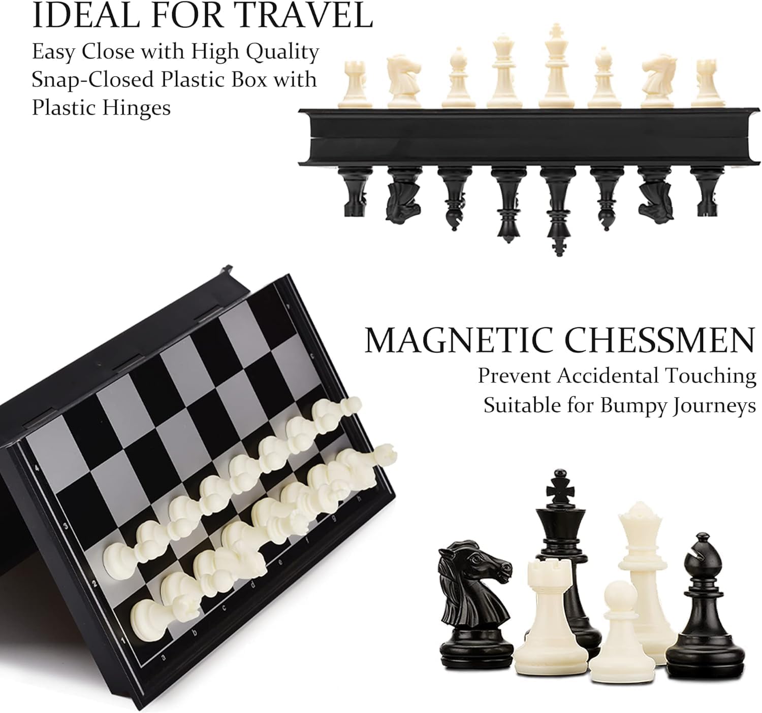 Blue tick Magnetic Educational Chess Board Set with 10 Inch Folding Board – Travel-Friendly, Compact, Folding Game for Kids & Adults - Image 7 thumbnail