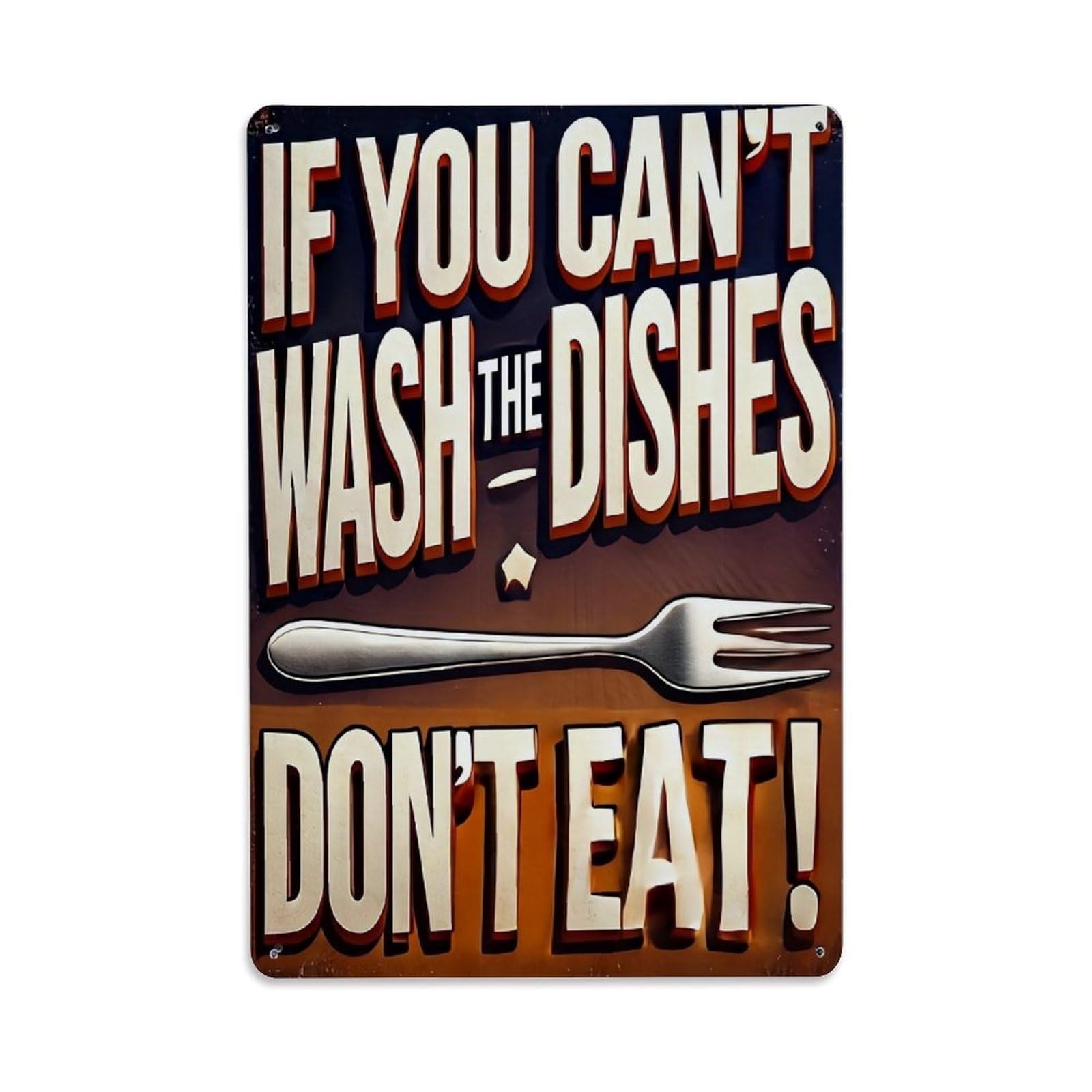 Jdyaojiesheng Vintage If You Cant Wash The Dishes Dont Eat Tin Sign Retro Metal Wall Decor Metal Poster, Home Bar Garage Farmhouse Cafe Wall Art Decoration 8X12inches