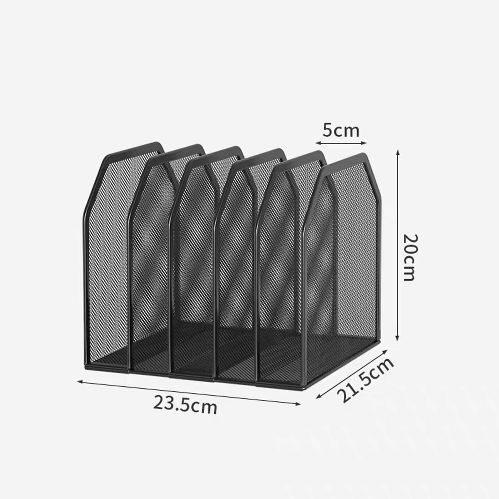 Soporte Metálico Para Documentos, Carpeta De Escritorio De Malla, Estante Vertical Ajustable Para Documentos De 5/7 Secciones, Estantería Vertical, Caja Organizadora/sujetalibros(23.5 * 21.5 * 20cm)