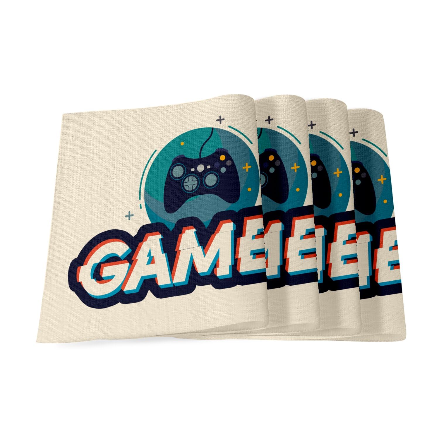 Lot de 4 sets de table en lin gamer passion jeux vidéo enfant 40x28,5
