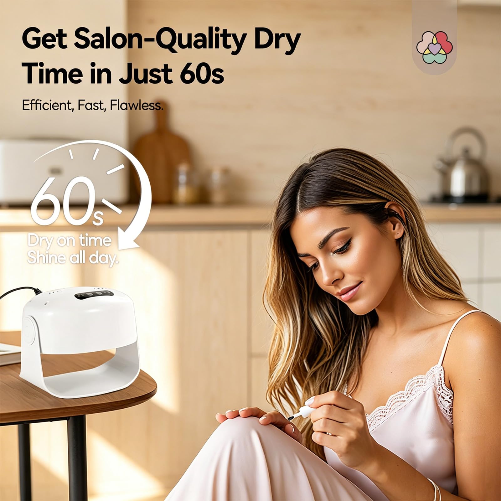Asciugatore Per Unghie Da 600 W, Essiccatore Per Smalto Ad Asciugatura | Angolo Regolabile, Doppia Modalità di Riscaldamento e Raffreddamento per Manicure Domestica e Uso In Salone(white)