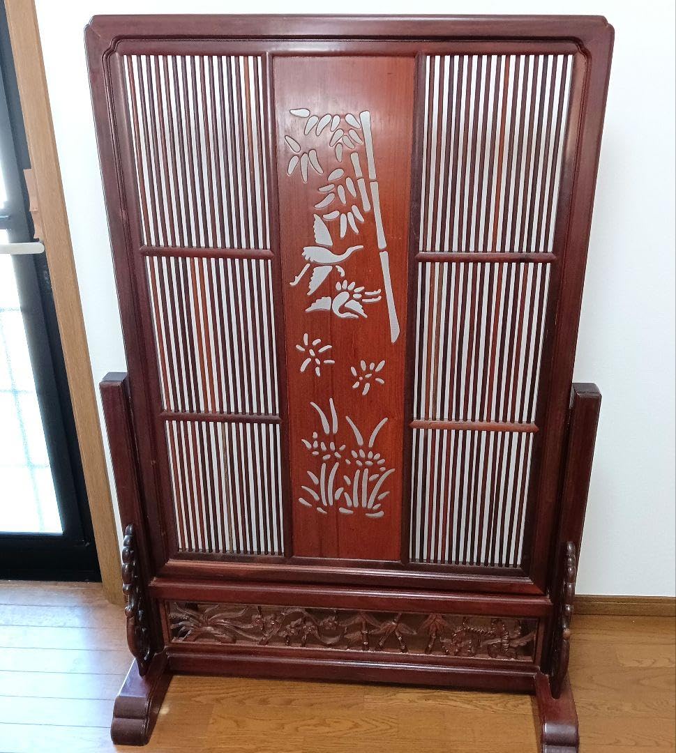透かし彫り 唐木 衝立 ついたて インテリア アンティーク 目隠し 仕切り板 Amazon.co.jp: 唐木 衝立 ついたて 透かし彫り インテリア