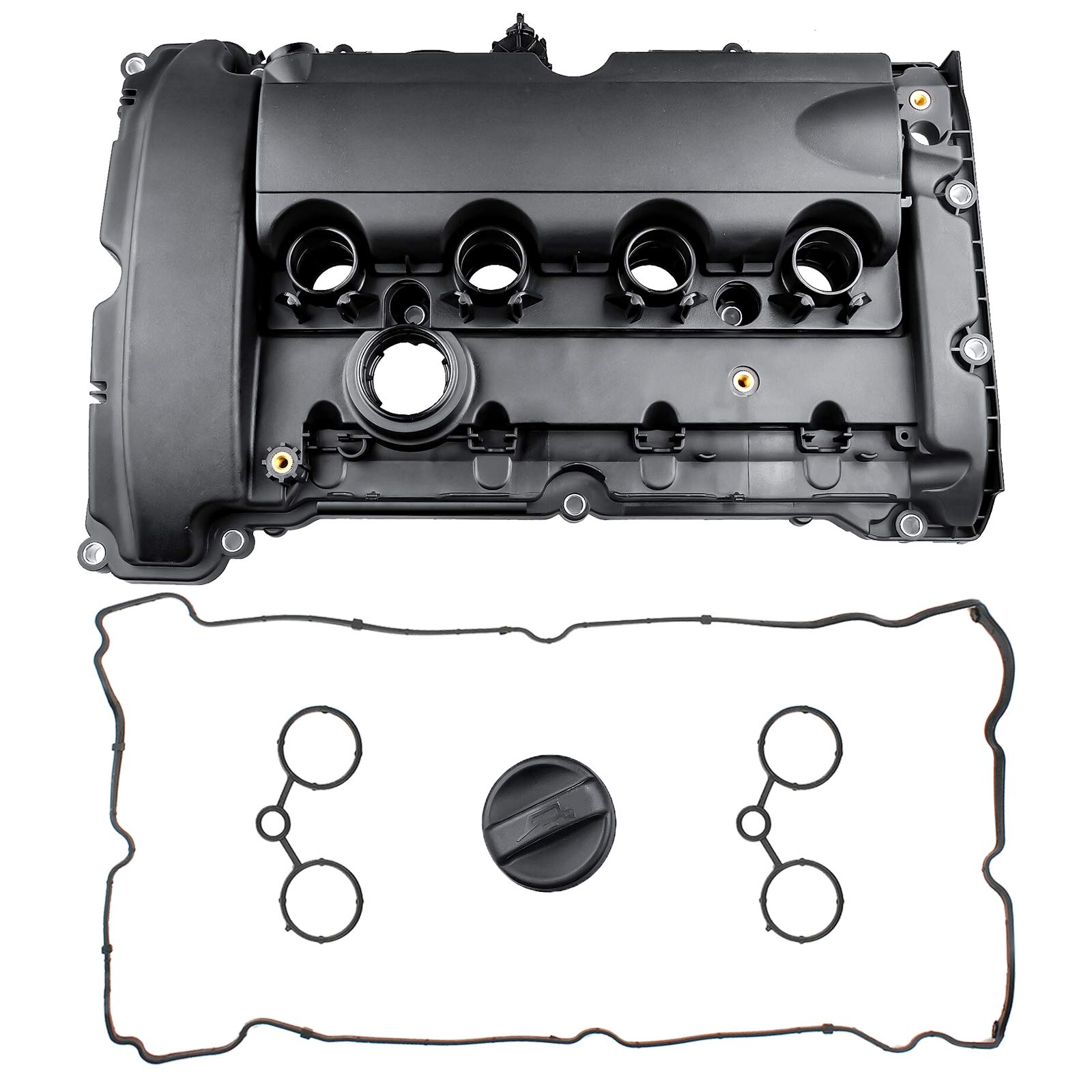 A-Premium Engine Valve Cover with Gasket & Cap Compatible with Mini Cooper 2007-2012 1.6L 11127585907 11127646555