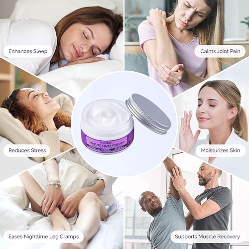 Miniatura 3 de Loción tópica de magnesio crema para piernas Mantequilla corporal orgánica de magnesio para un sueño dulcecalambres en las piernaspiesbrazospecho