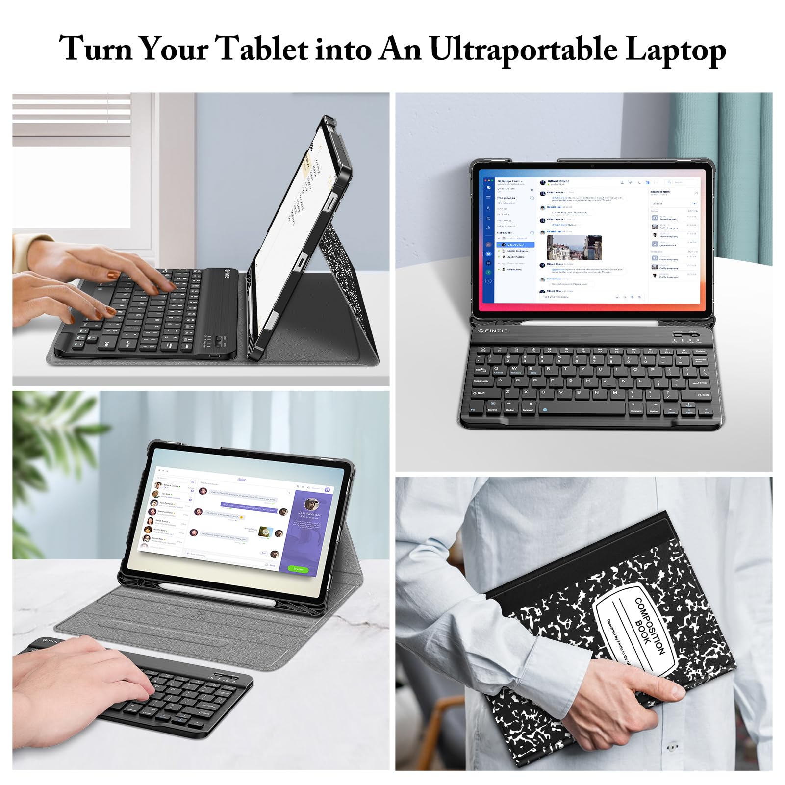 Galaxy Tab S10 Lite、Book Cover Keyboard FINTIE Keyboard Case for Samsung Galaxy Tab S10 Lite/ S10 FE/ S9