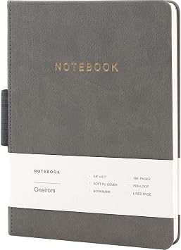 Journal Notebook, Notebook Journal A5 Classic, 5.6 X 8.1 inche, Hard Cover, 160 Premium Thick Pages, Fine PU Leather College Ruled Notebook with Pen Holder and Ribbon Bookmark for Writing Note