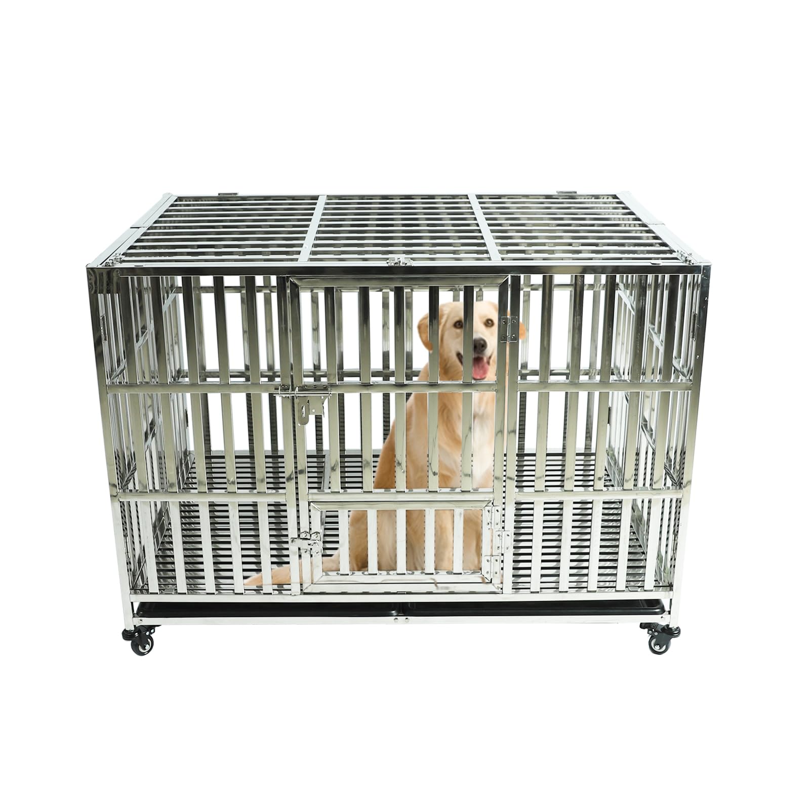 Confote 47 Inch Heavy Duty Stainless Steel Dog Cage