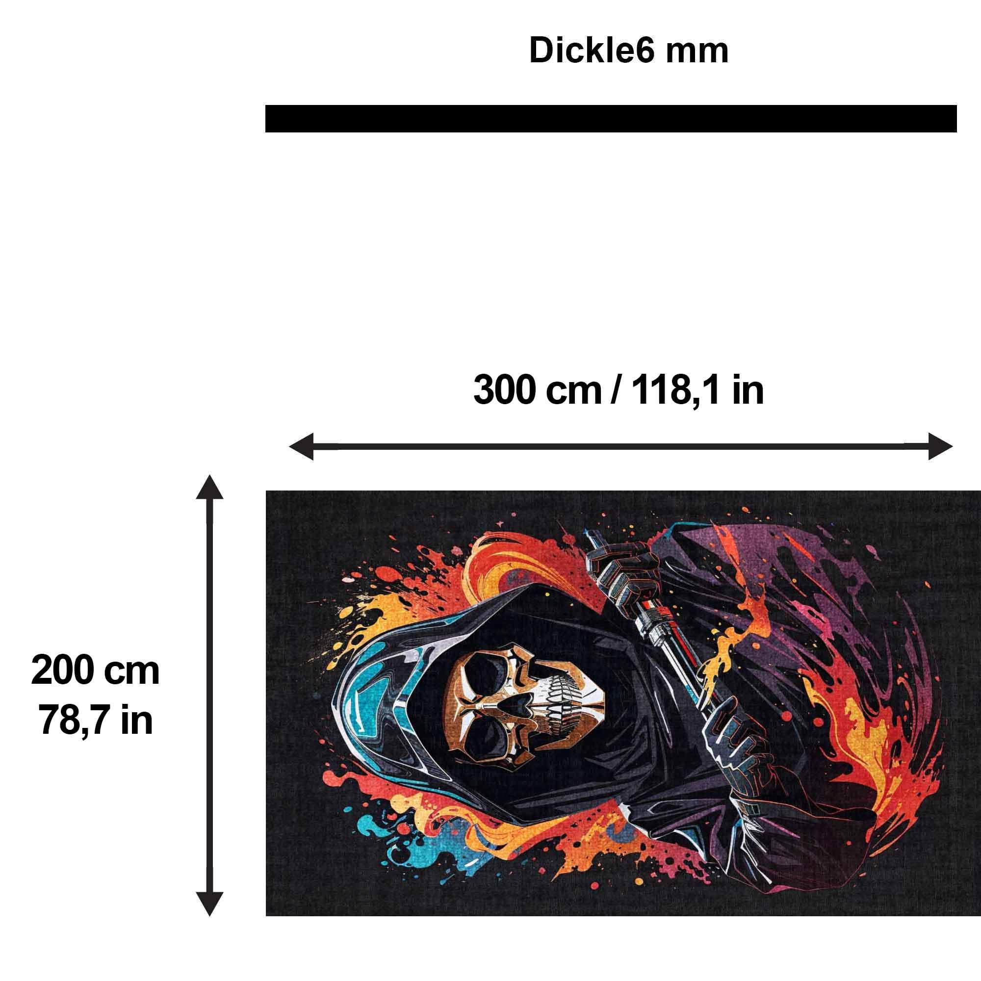 bamyum Power Tappeto Stampato Ciniglia Stampato a Macchina 200 x 300 cm, Tappeto Lavabile Soggiorno, Tappeto Gaming Camera da Letto, Sottofondo Antiscivolo Antibatterico Tappeto Cucina