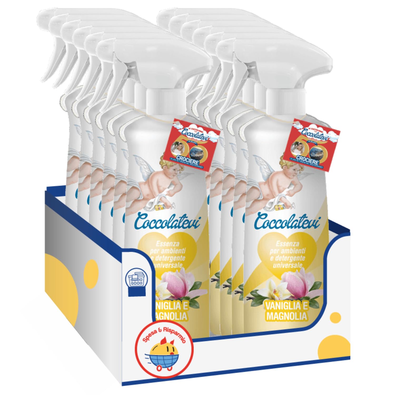 Detergente profumato ambienti spray – vaniglia e magnolia – 750 ml – Variazioni 4/8/12 Pezzi (12)