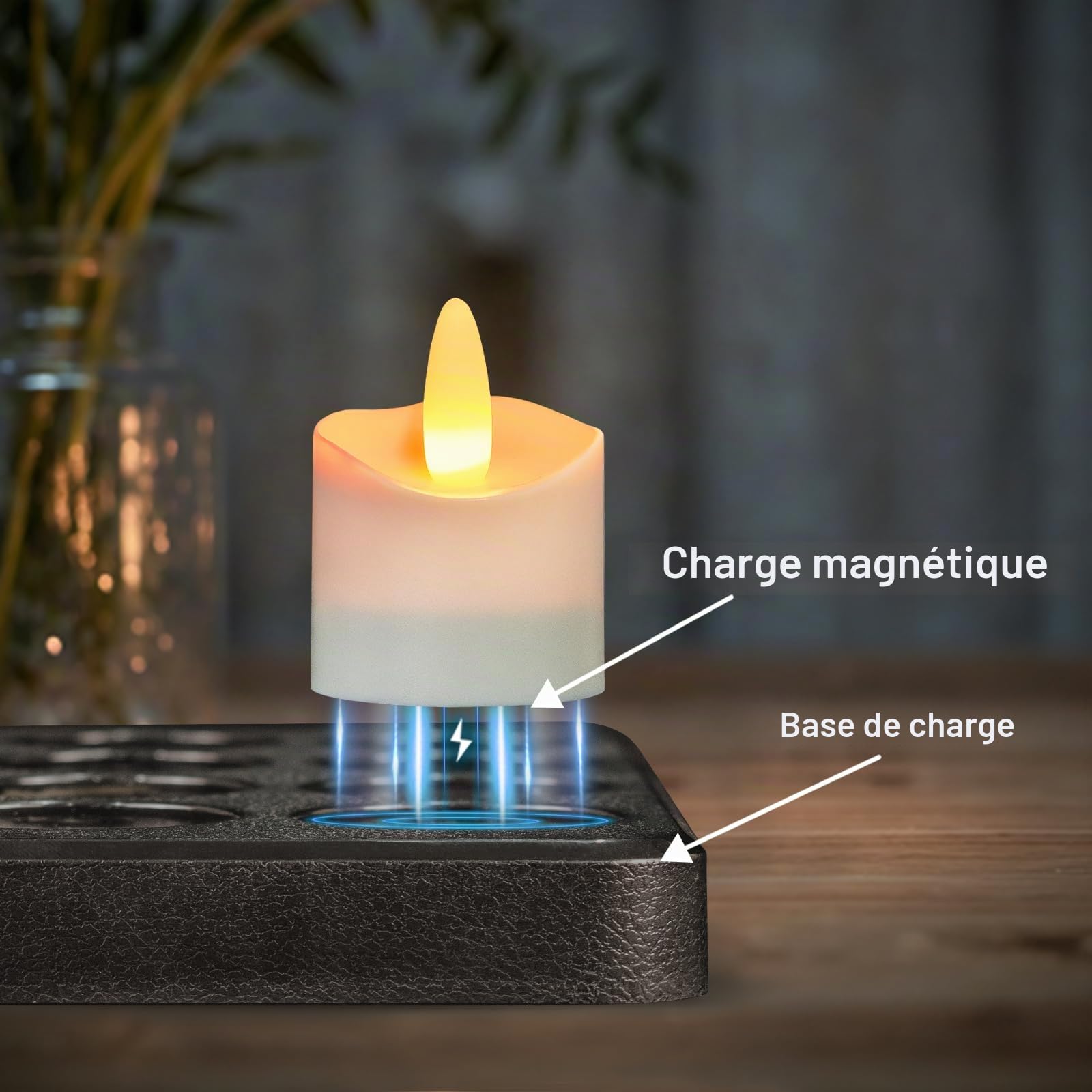 HL Bougie Led Rechargeable Chauffe Plat avec Minuterie à distance Bougie Sans Flamme Vacillante pour Festivals Le Mariage La Fête Décoration de La Maison, jaune 12 pièces