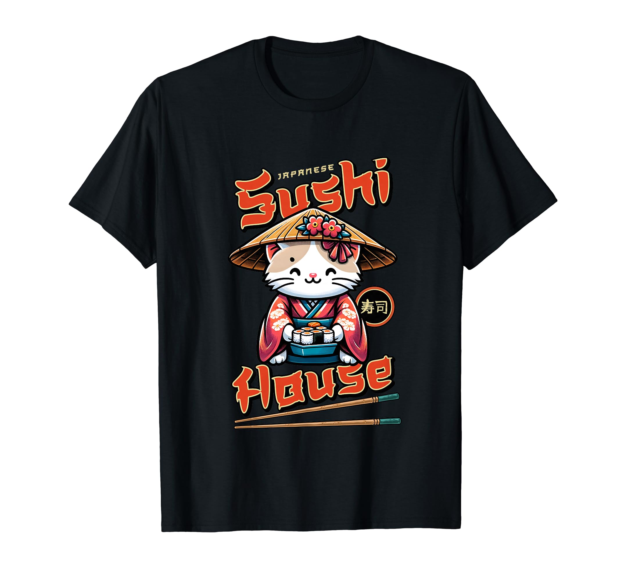 Cool Japanese Stuff Anime Kawaii Cat Sushi T-Shirt
