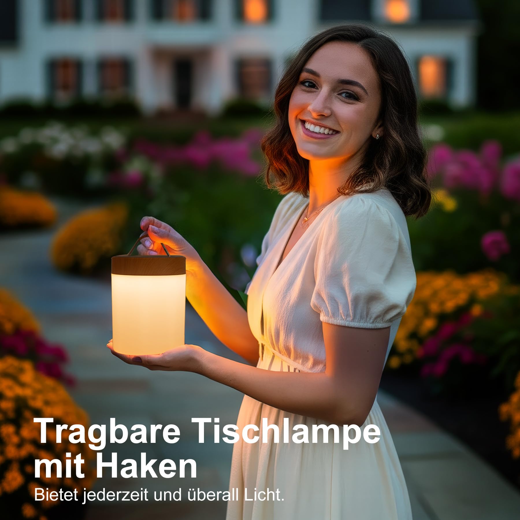 LED Nachttischlampe Touch Dimmbar 2er Set, Tischlampe Kabellos Batterie mit Timing und Memory Funktion, Stilllicht Kinder Nachtlicht Dimmbar mit 256 RGB Farben für deko Wohnzimmer Schlafzimmer