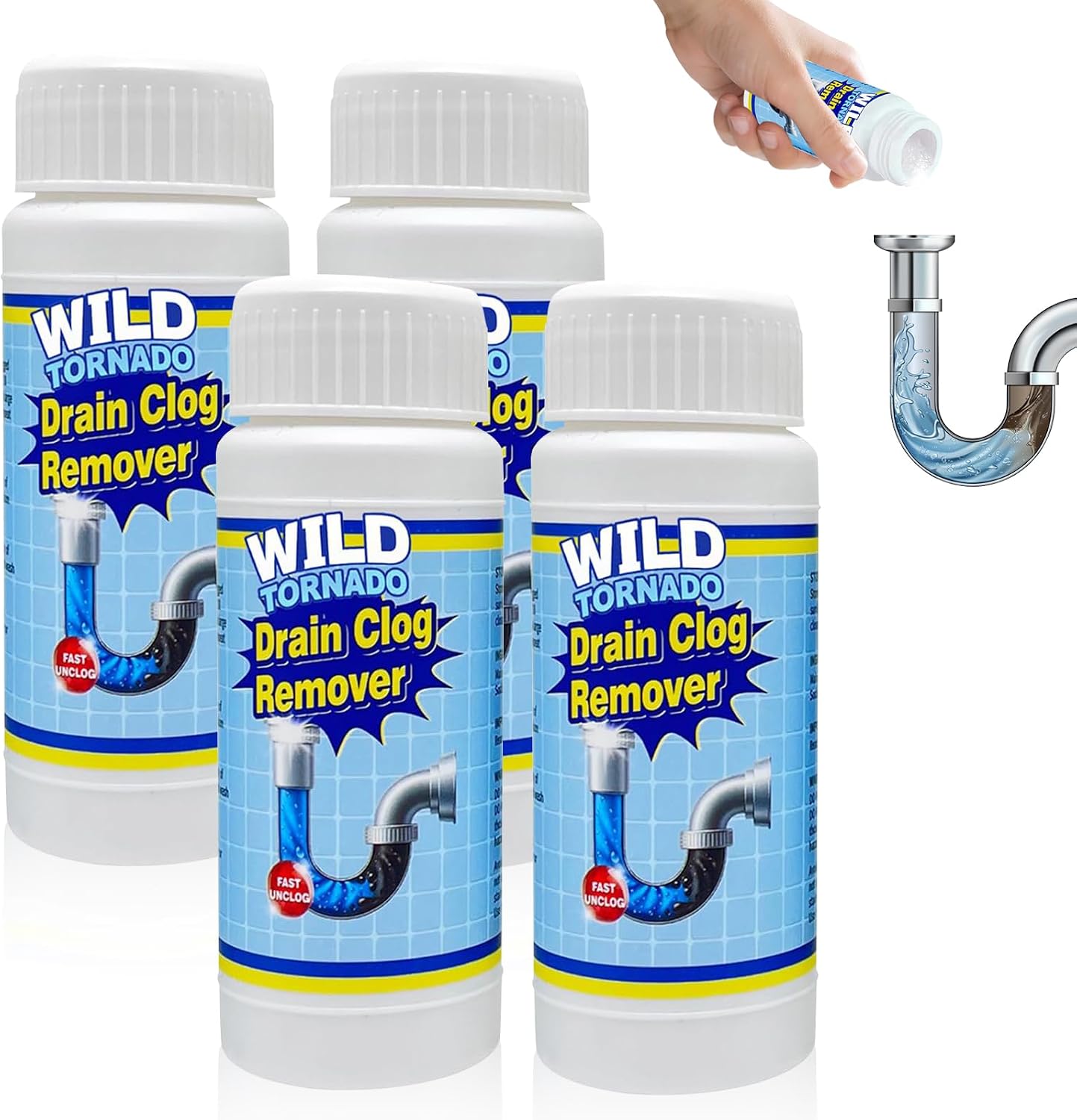 4PCS Wild Tornado Pipe Dredge, Limpiador de Drenajes miniatura 1