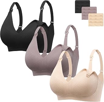 Angelhood Nursing Bras for Breastfeeding, Seamless Wireless Bra Push up