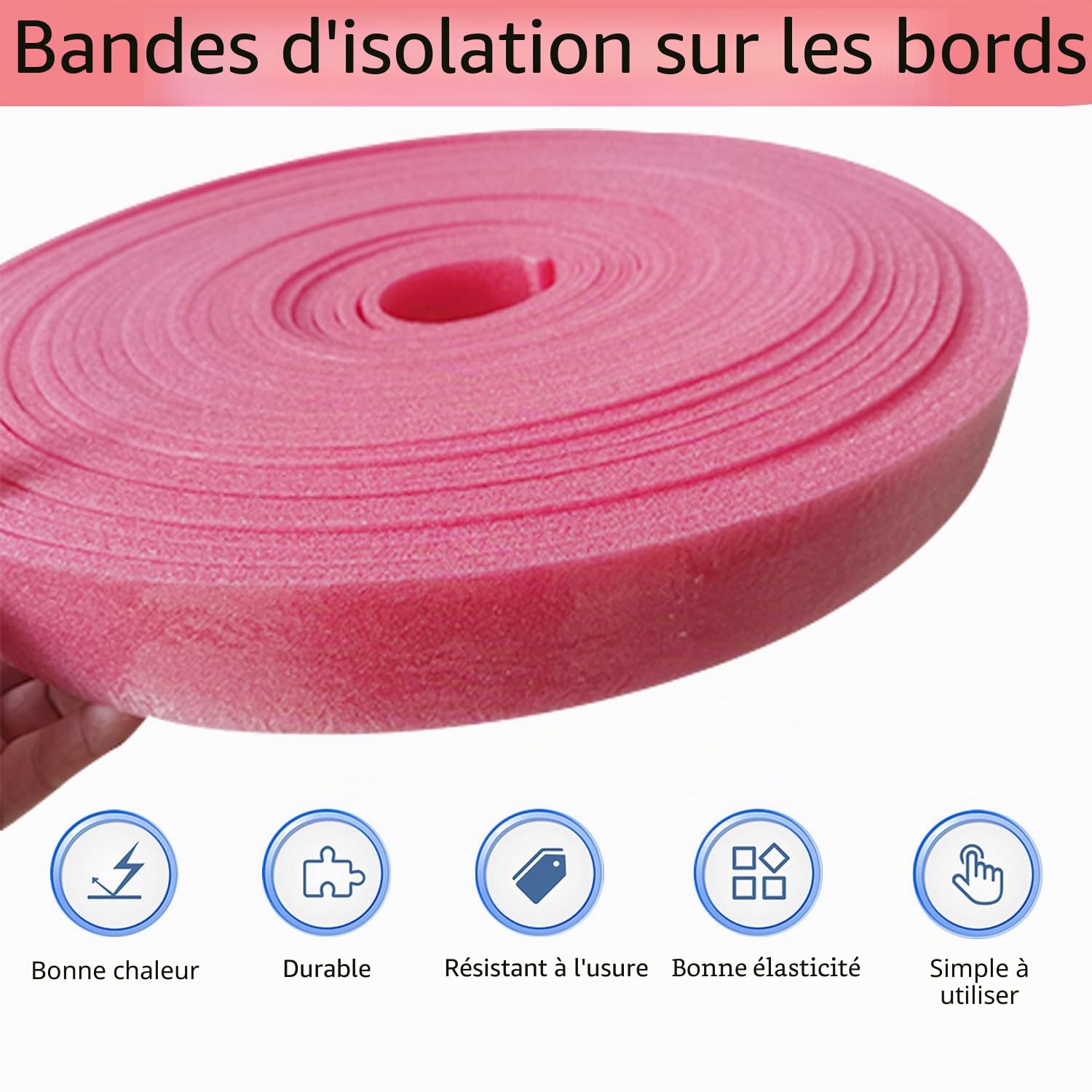 Bande Peripherique pour Dalle Autocollante 100 mm x 5 mm x 20 m Bande Peripherique pour Chape Bandes Resilientes pour Chauffage Au Sol (10CM)