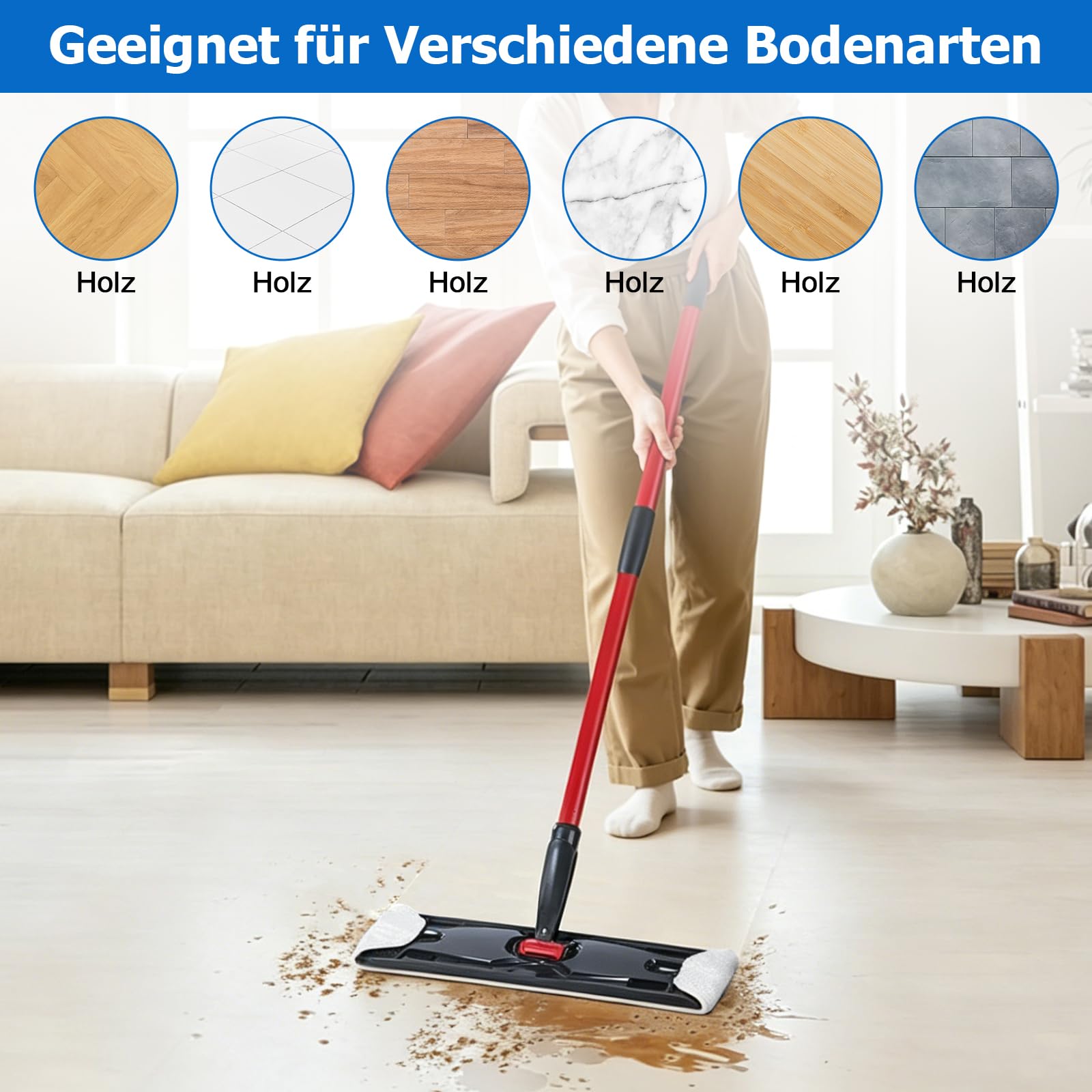 6 sztuk pokrowców zamiennych z mikrofibry, kompatybilne z wycieraczkami Vileda H2Pro i O-Cedar, nadają się do prania i wielokrotnego użytku, podkładki do wszystkich twardych podłóg, łącznie z workiem