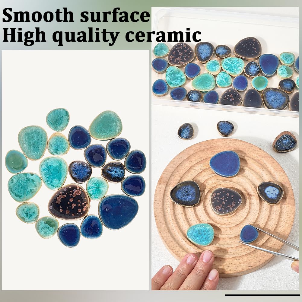 SOFPLATE 1 Box 200g Mosaic Broken Tile Pieces Porcelain Mosaic Tile Teardrop China Style Irregular Mosaic Pieces Bulk for DIY Crafts Plates Flowerpots Vases Cups Home Bathroom Decoration Projects - Image 4
