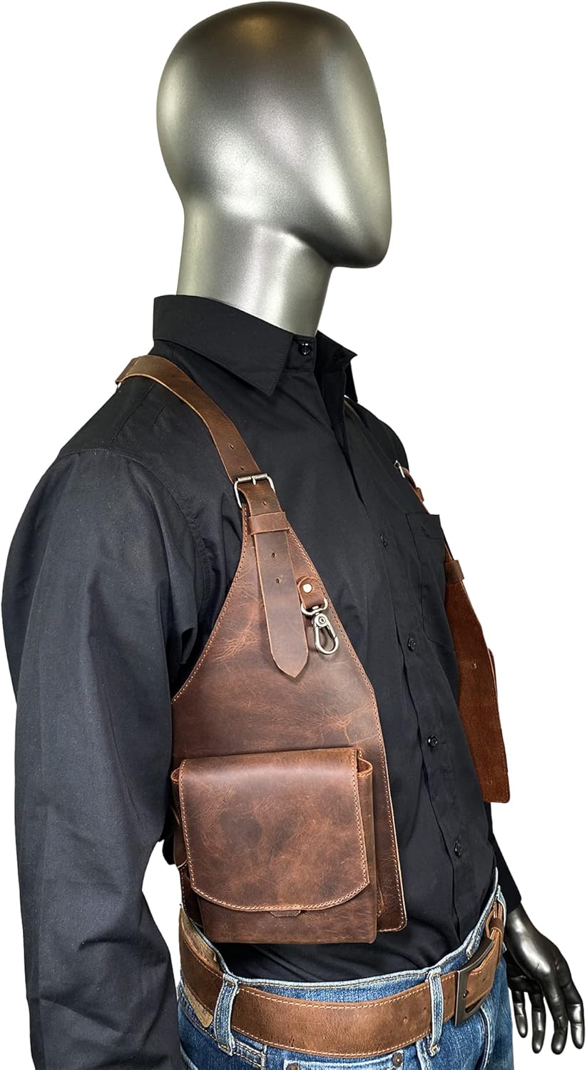 Hide Play, Shoulder Holster with Adjustable Straps, Ideal for Cosplay, Steampunk, Renaissance, Costume Parties, Full Grain Leather, Handmade, Bourbon Brown Hide Play, Shoulder Holster with Adjustable Straps, Ideal for Cosplay, Steampunk, Renaissance, Costume Parties, Full Grain Leather, Handmade, Bourbon Brown