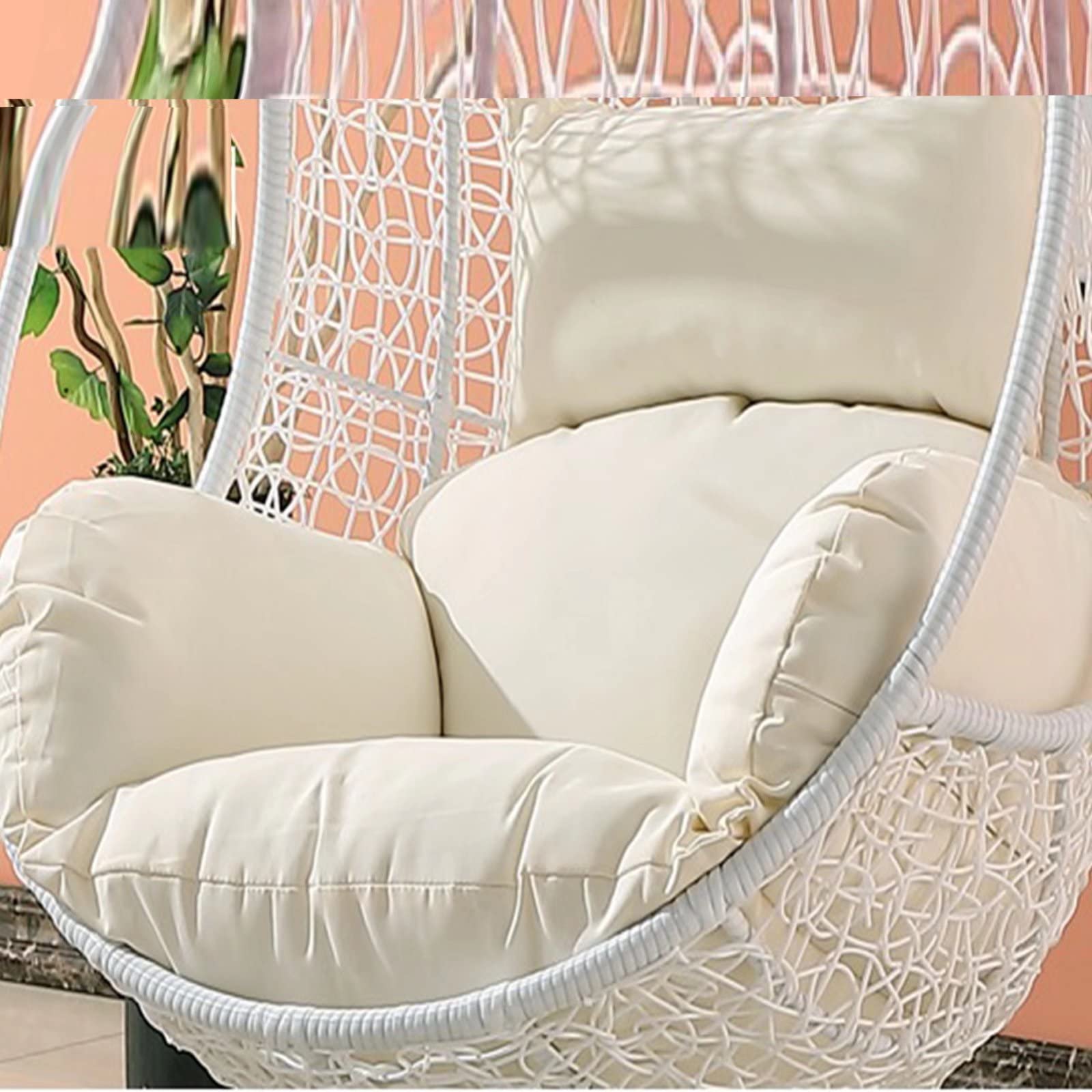 ERTsrhFD Hanging Swing Chair Cushion with Straps, 8in Ultra Thick Pads for Hammock Indoor Outdoor(White)